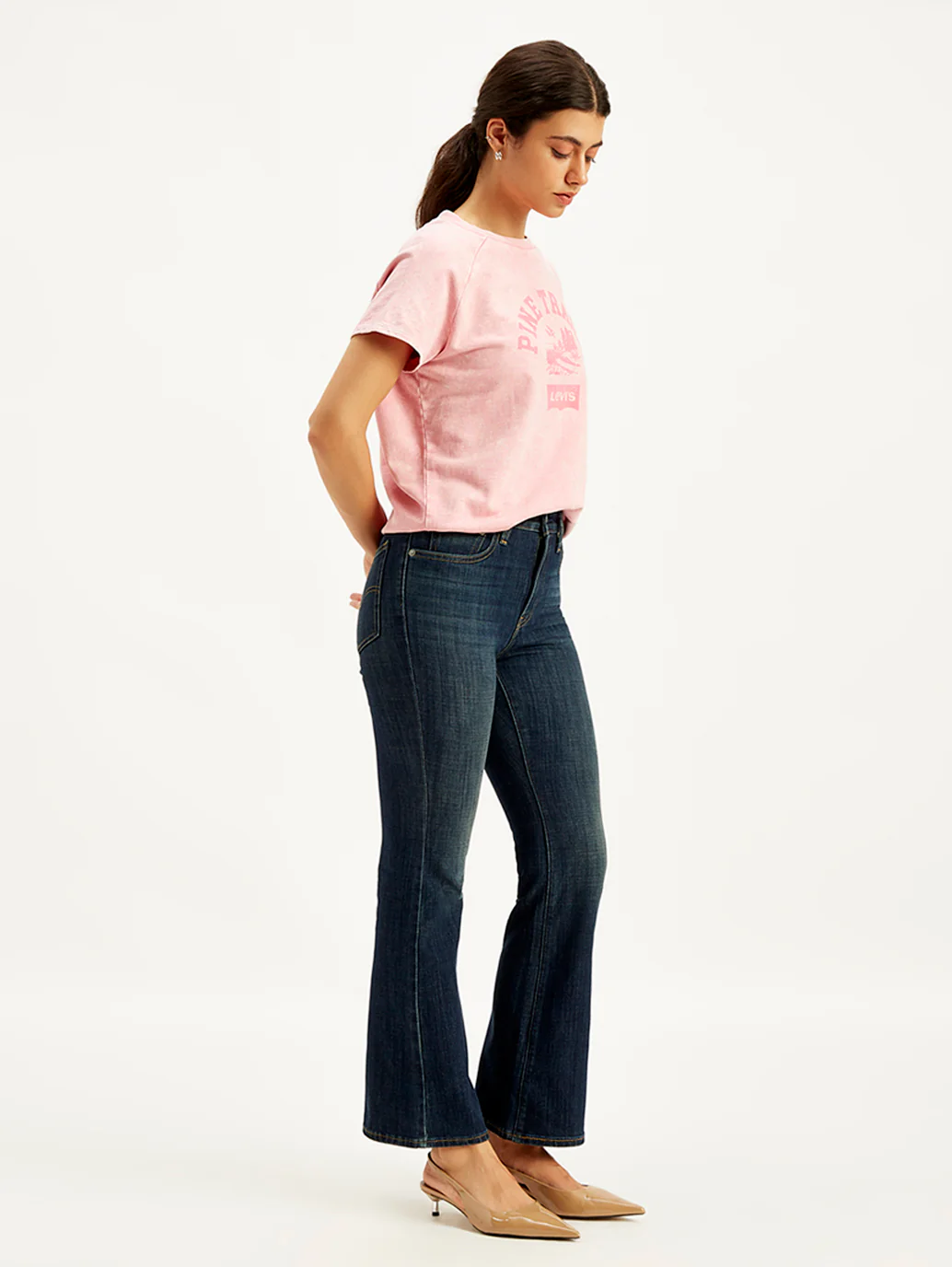 Women's 726 Blue Flared Fit High Rise Jeans - Image 5