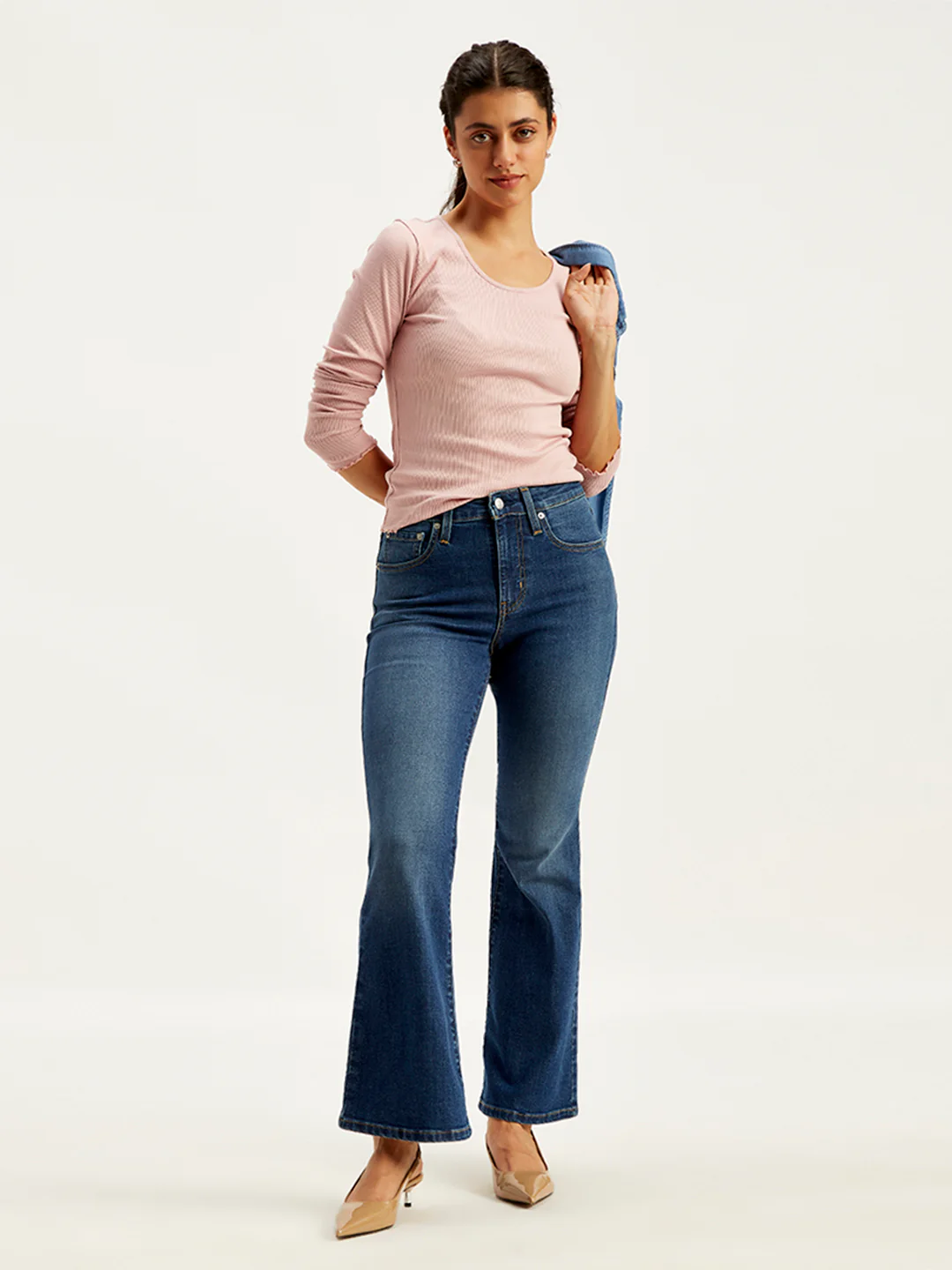 Women's 726 Indigo Flared Fit High Rise Jeans - Image 6