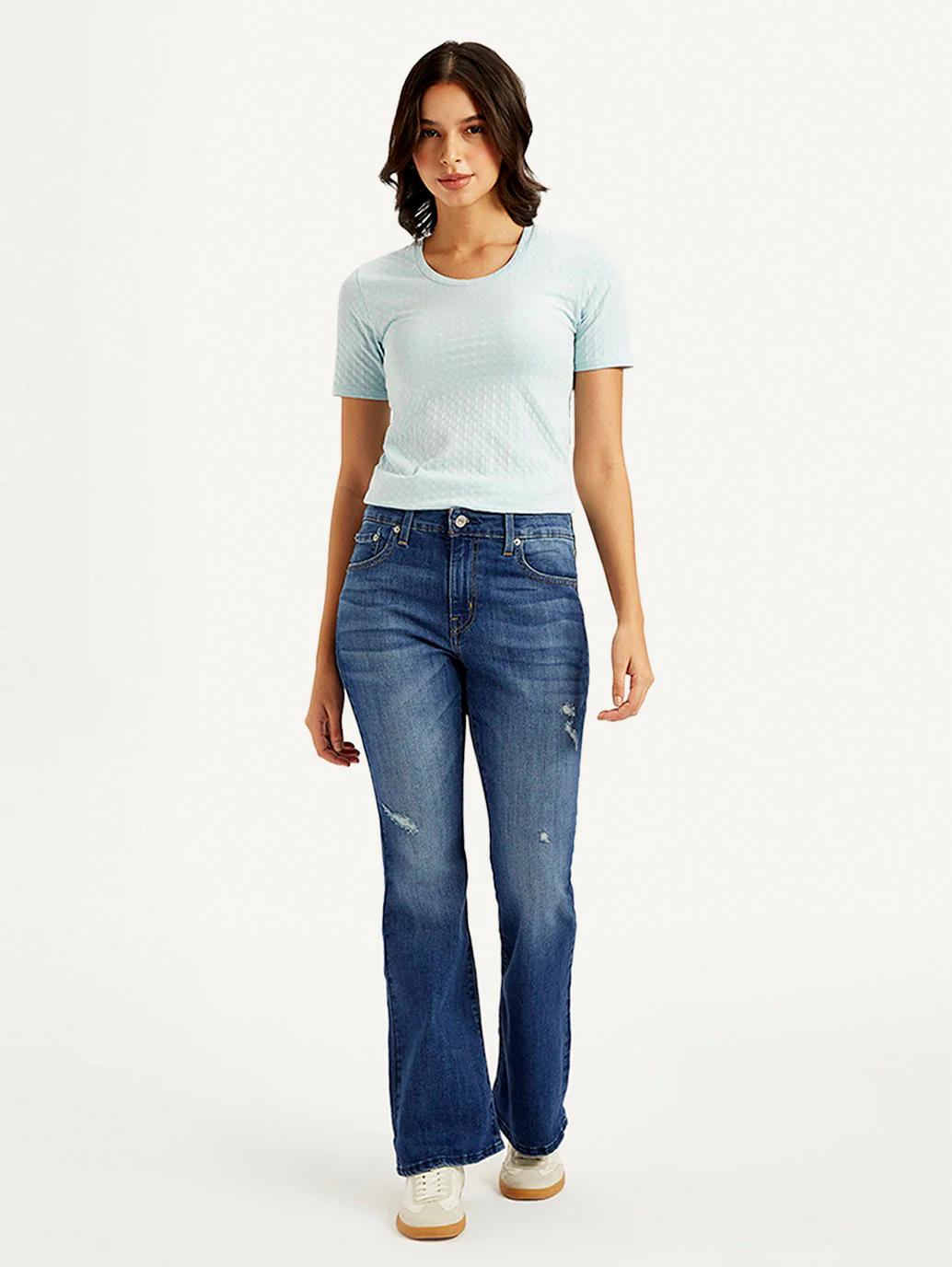 Women's 724 Blue Slim Straight Fit High Rise Jeans - Image 2