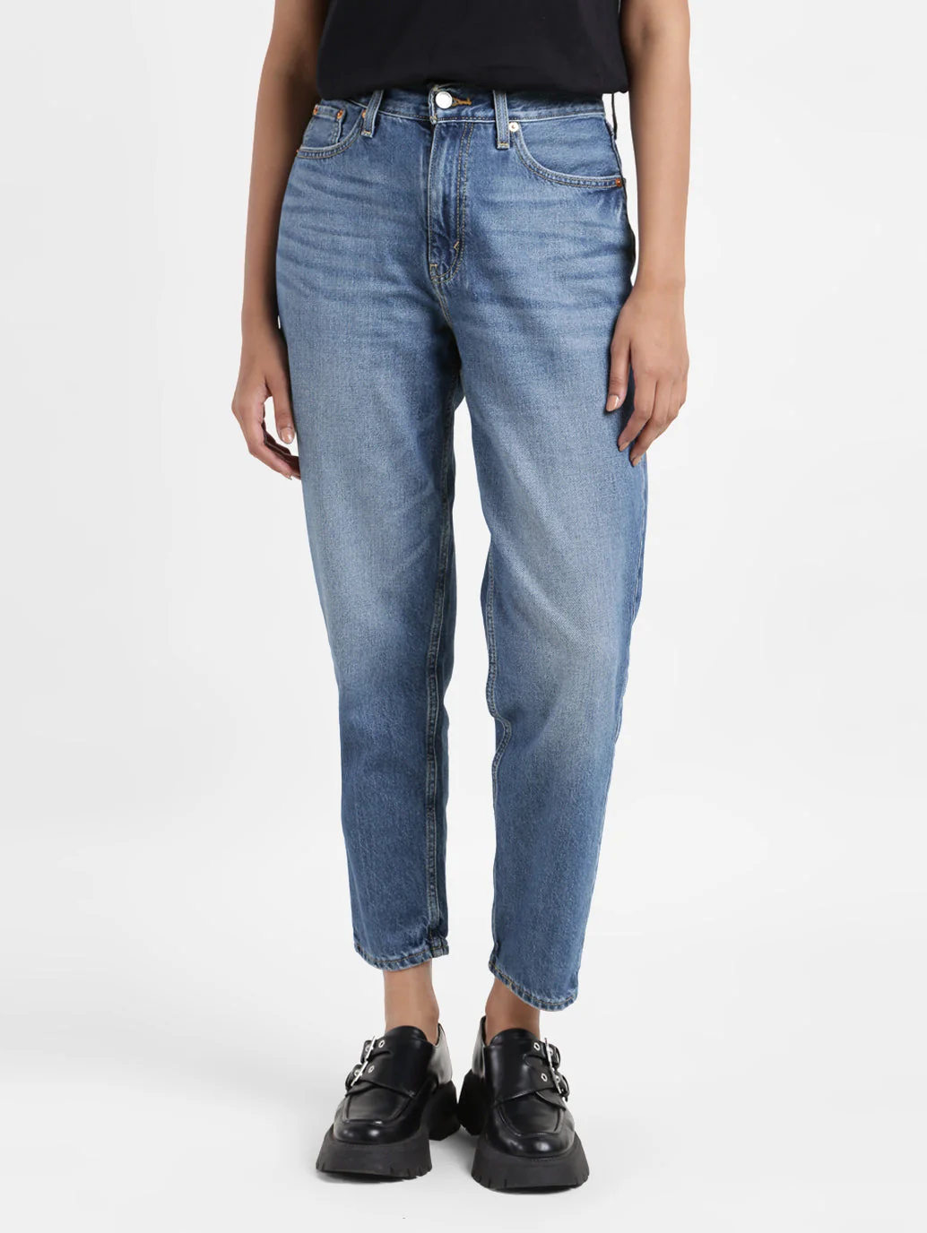 Women's 80s Mom Blue Loose Fit High Rise Jeans - Image 2