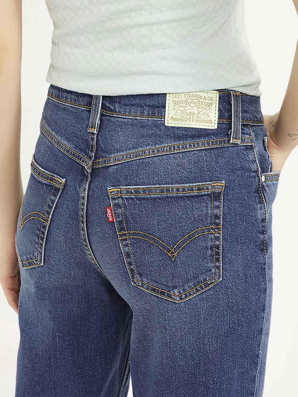 Women's 80s Mom Blue Loose Fit High Rise Jeans - Image 4