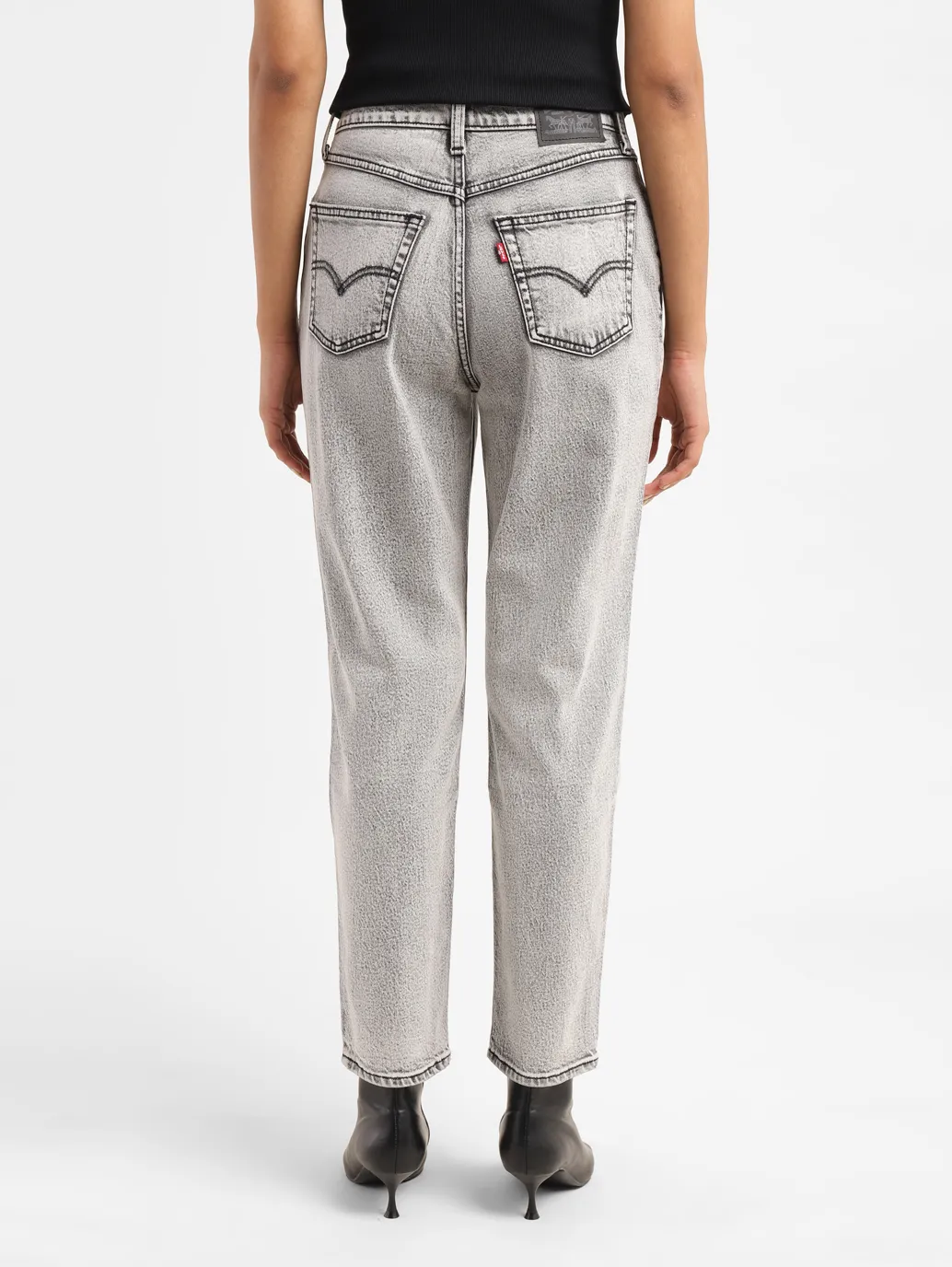 Women's 80s Mom Grey Loose Fit High Rise Jeans - Image 3