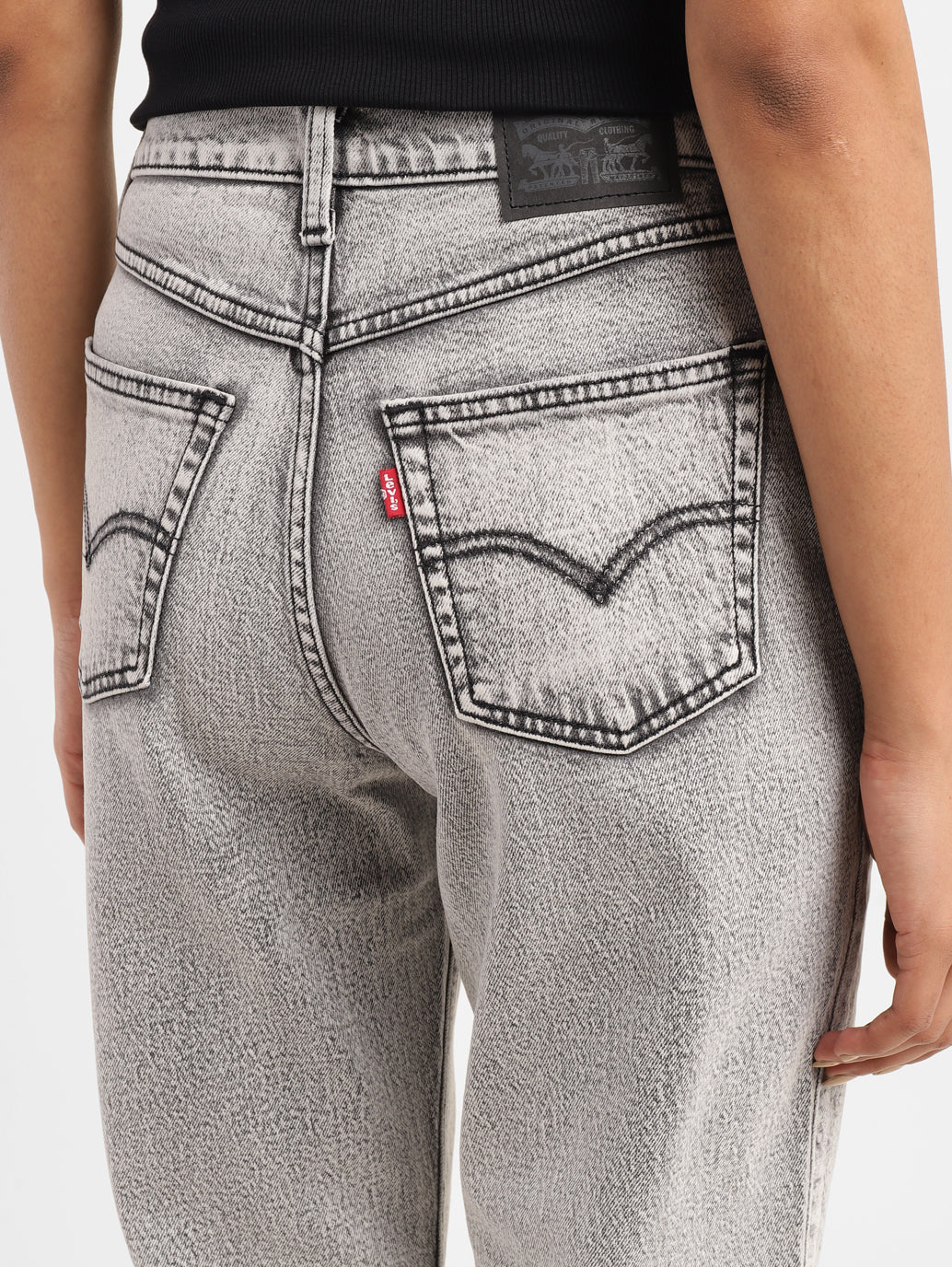 Women's 80s Mom Grey Loose Fit High Rise Jeans - Image 5