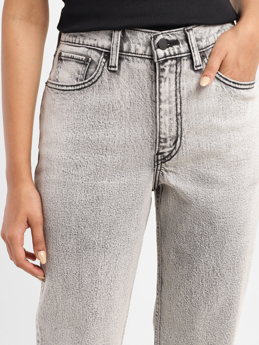 Women's 80s Mom Grey Loose Fit High Rise Jeans - Image 6