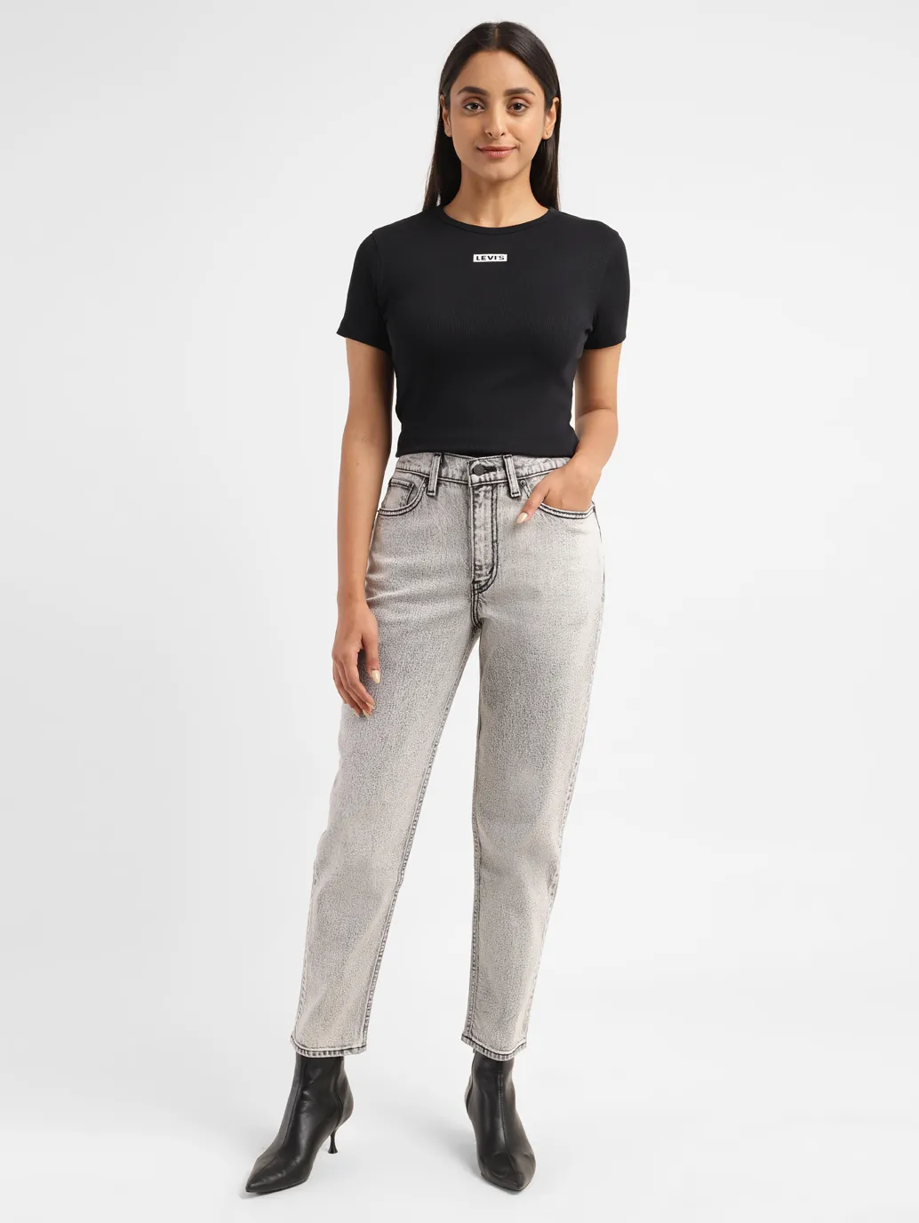 Women's 80s Mom Grey Loose Fit High Rise Jeans - Image 7