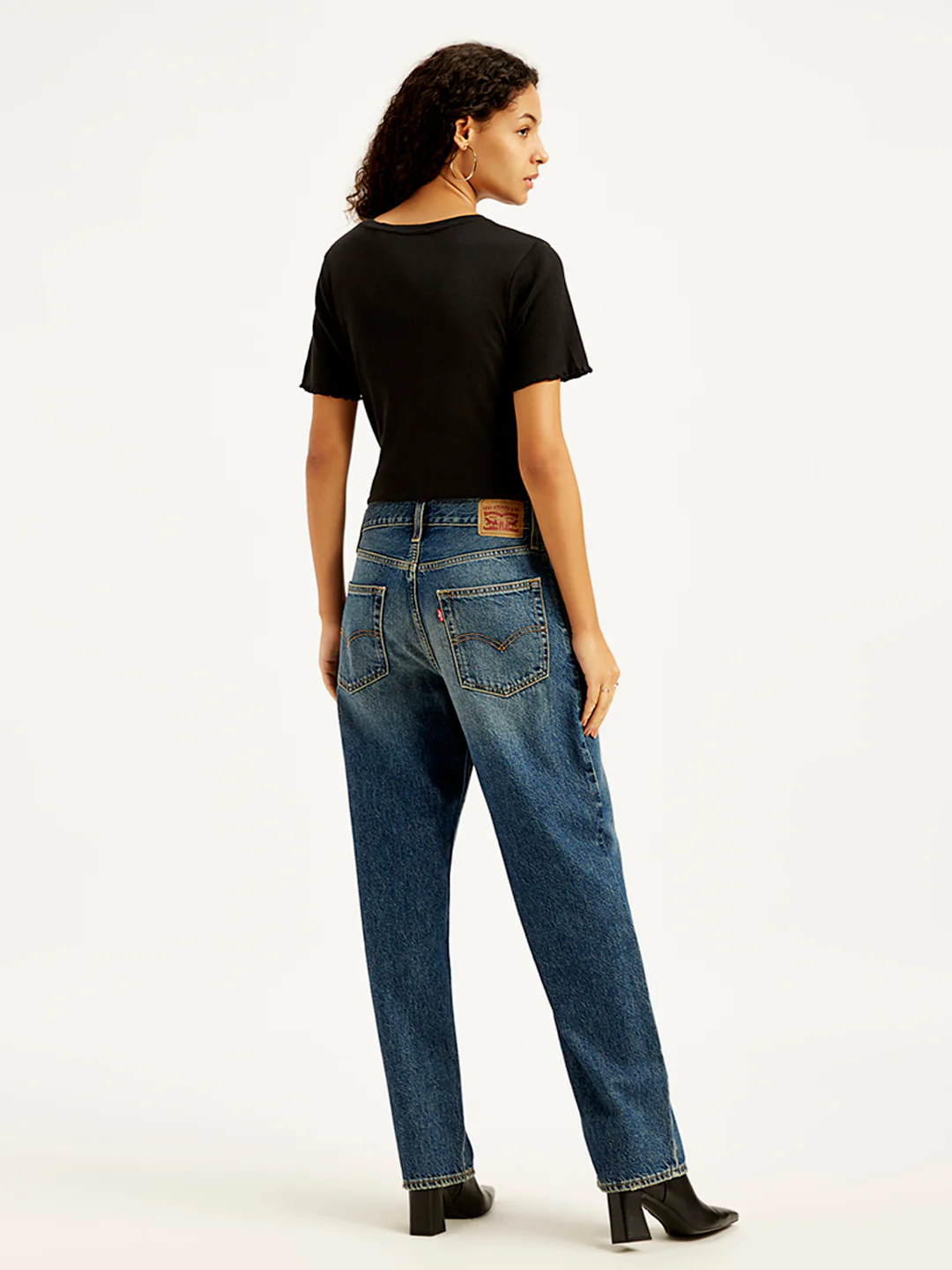 Women's 94 Blue Baggy Fit Mid Rise Jeans - Image 2