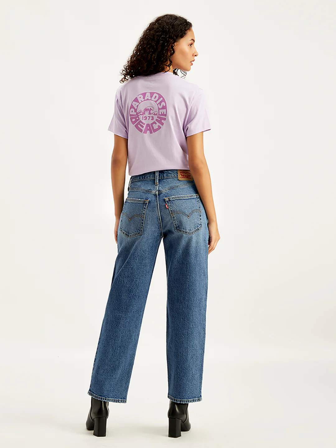 Women's 94 Blue Baggy Fit Mid Rise Jeans - Image 3