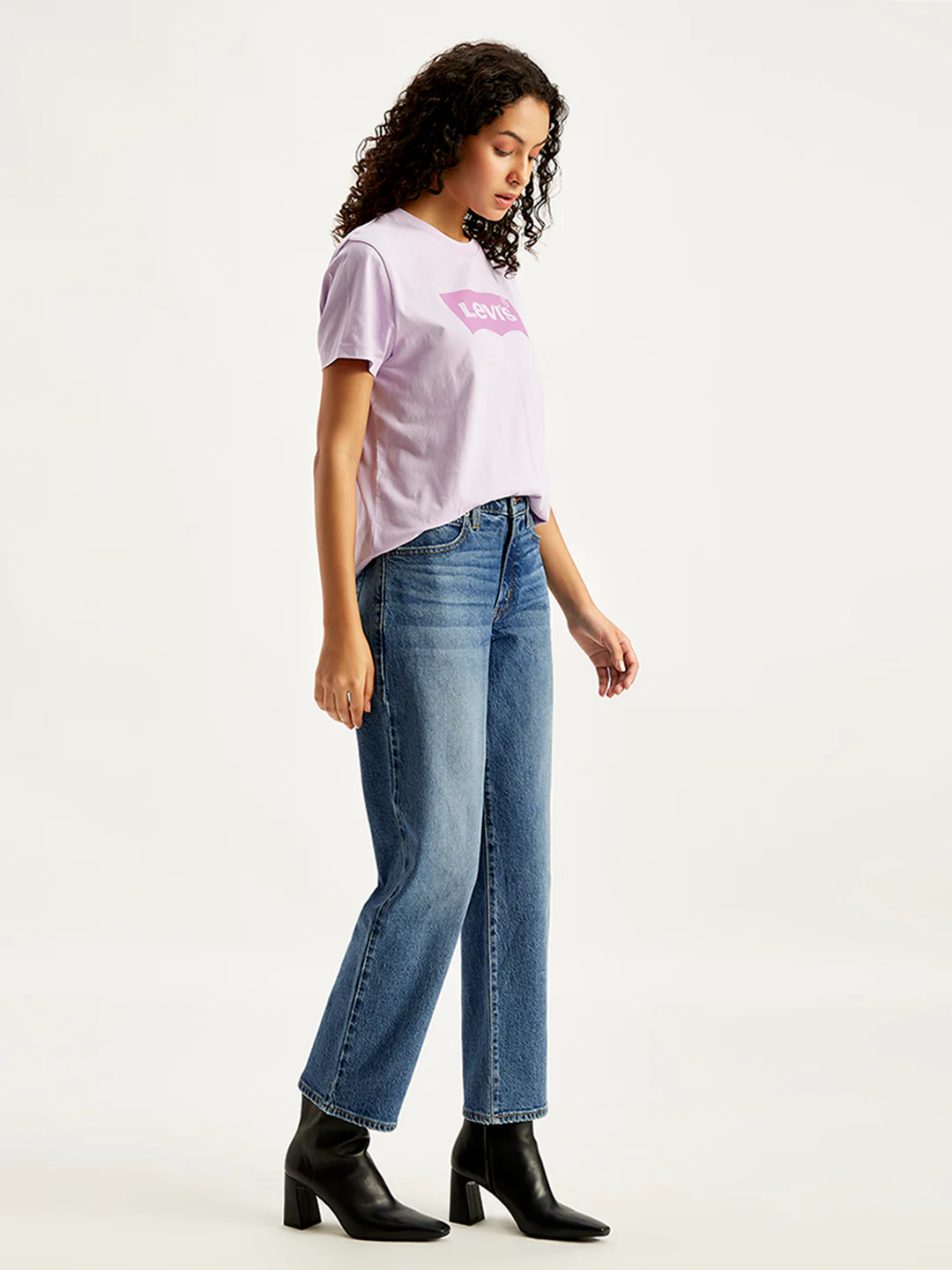 Women's 94 Blue Baggy Fit Mid Rise Jeans - Image 5