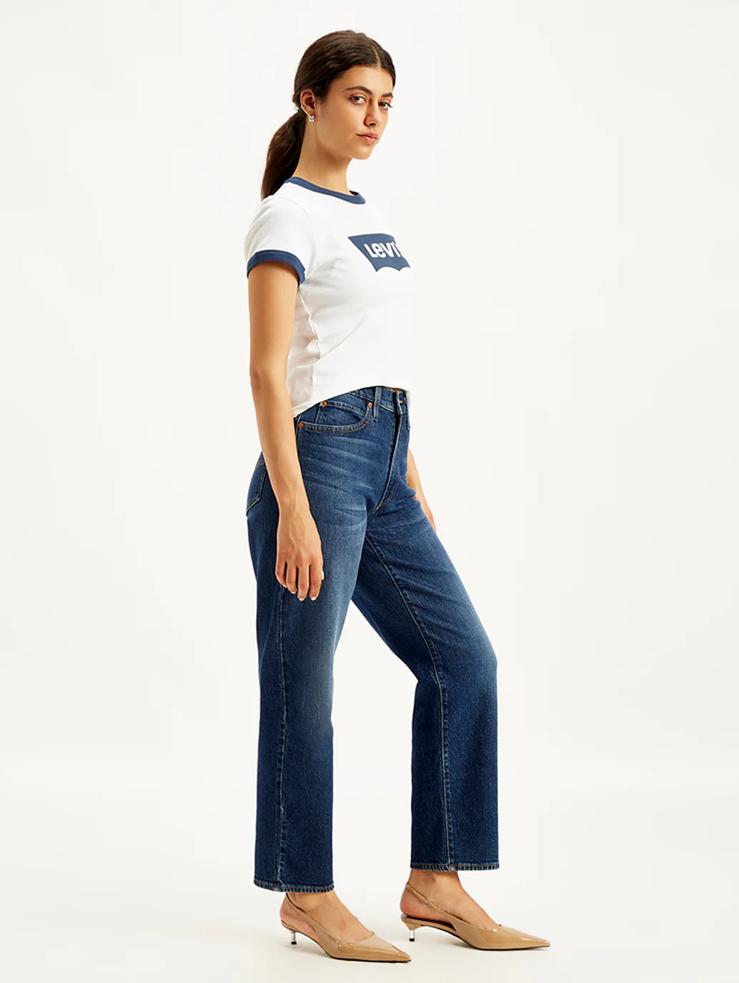 Women's 94 Blue Baggy Fit Mid Rise Jeans - Image 3