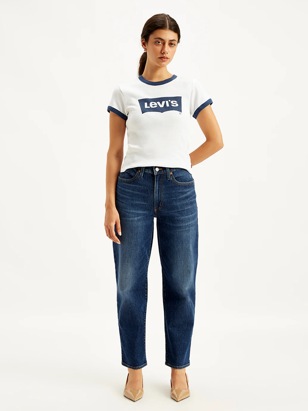 Women's 94 Blue Baggy Fit Mid Rise Jeans - Image 5