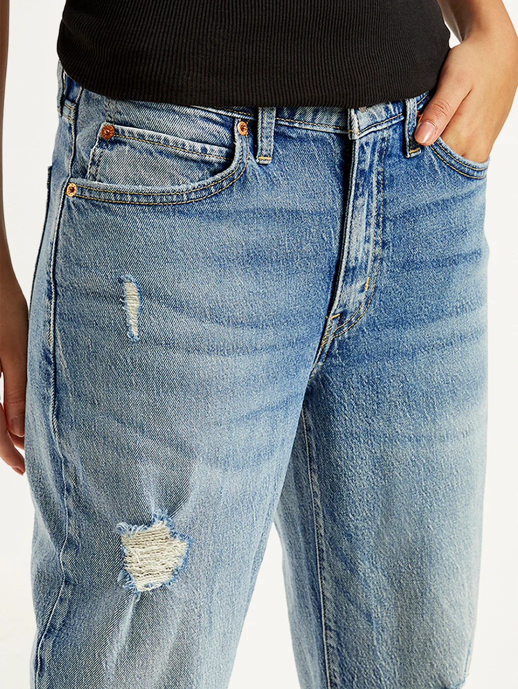 Women's 94 Blue Baggy Fit Mid Rise Jeans - Image 6