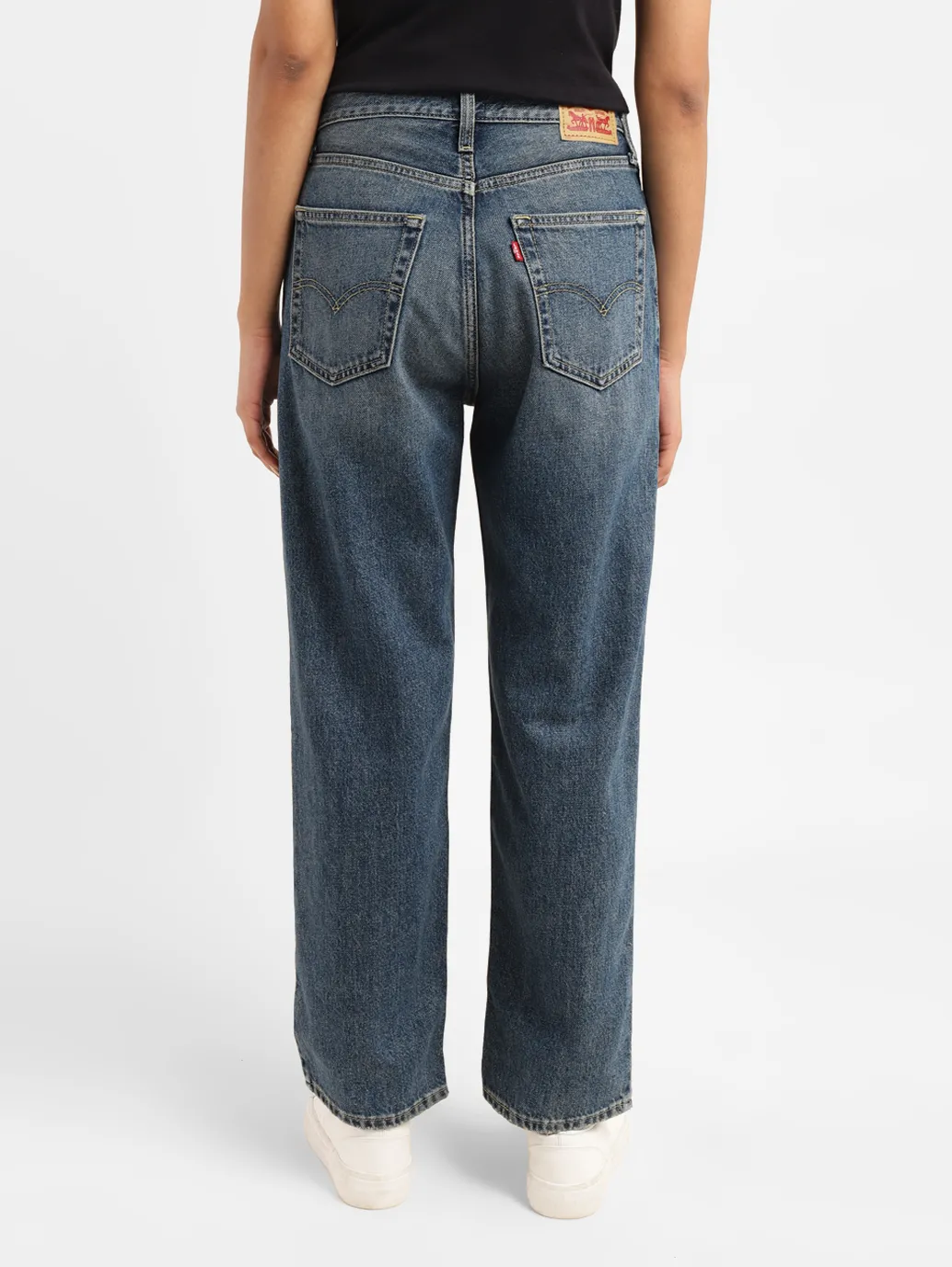 Women's 94 Blue Baggy Fit Mid Rise Jeans - Image 3
