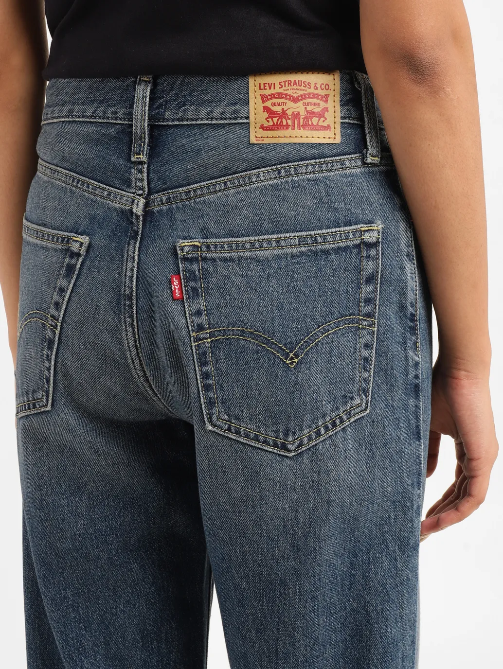 Women's 94 Blue Baggy Fit Mid Rise Jeans - Image 7