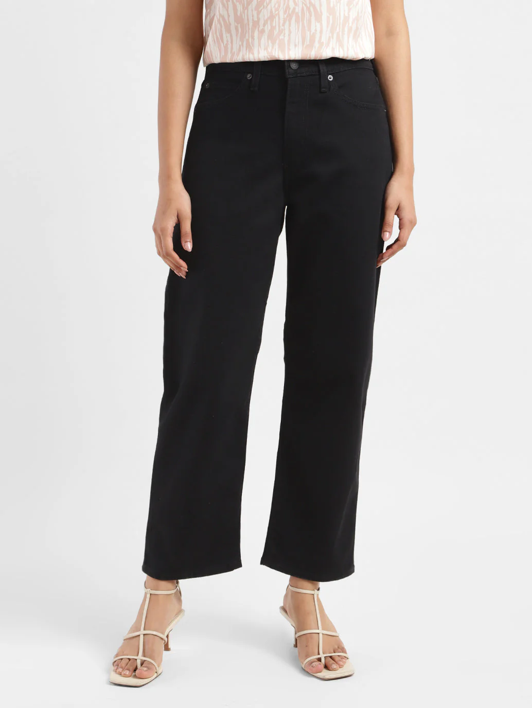 Women's 94 Black Baggy Fit Mid Rise Jeans - Image 2