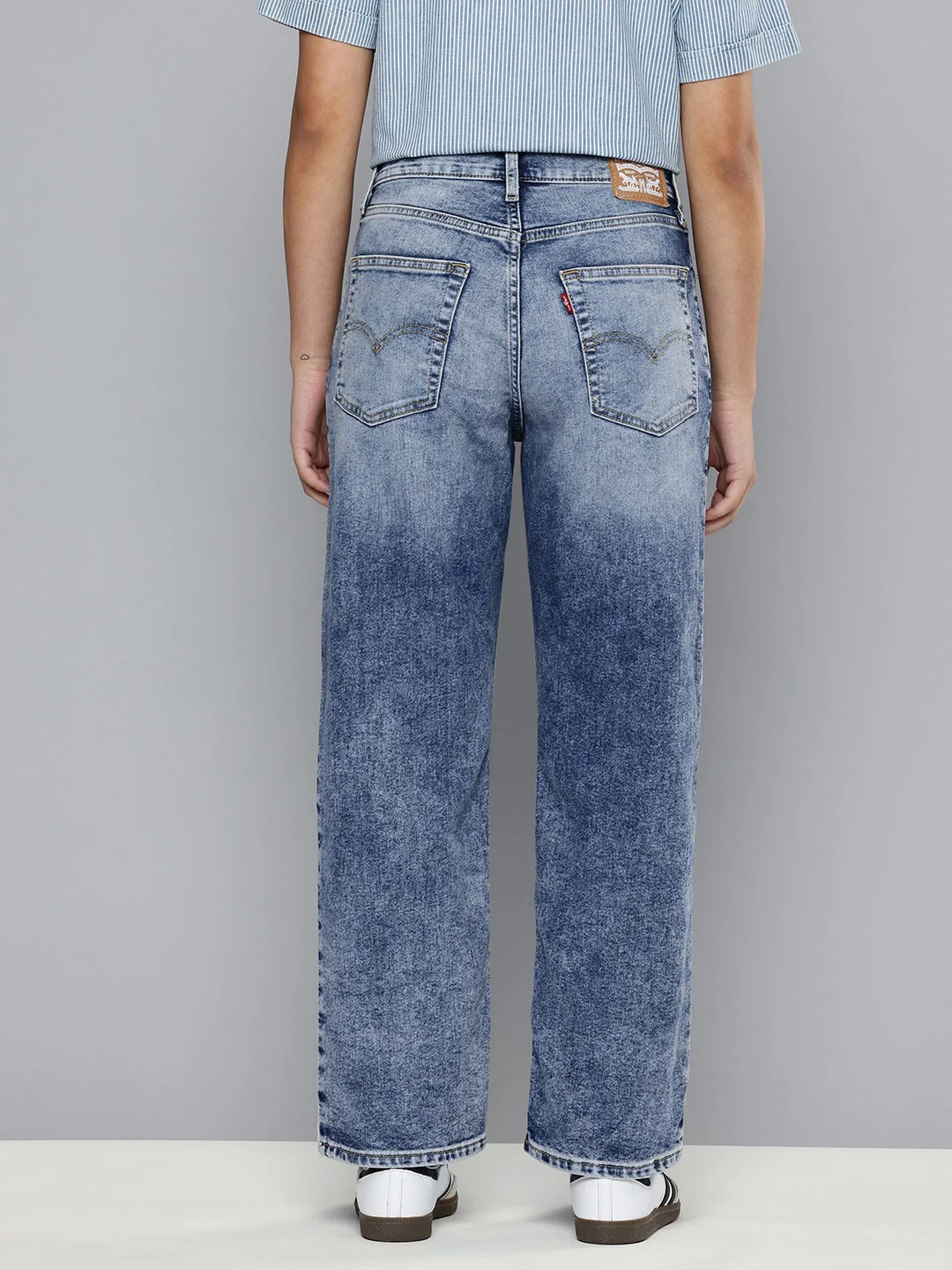Women's 94 Blue Baggy Fit Mid Rise Jeans - Image 2