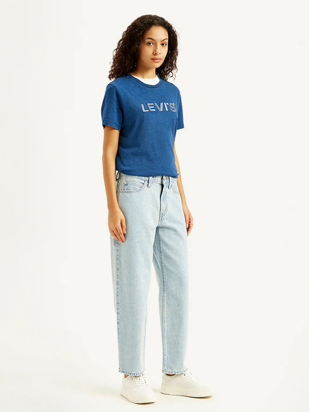 Women's 94 Light Blue Baggy Fit Mid Rise Jeans - Image 2