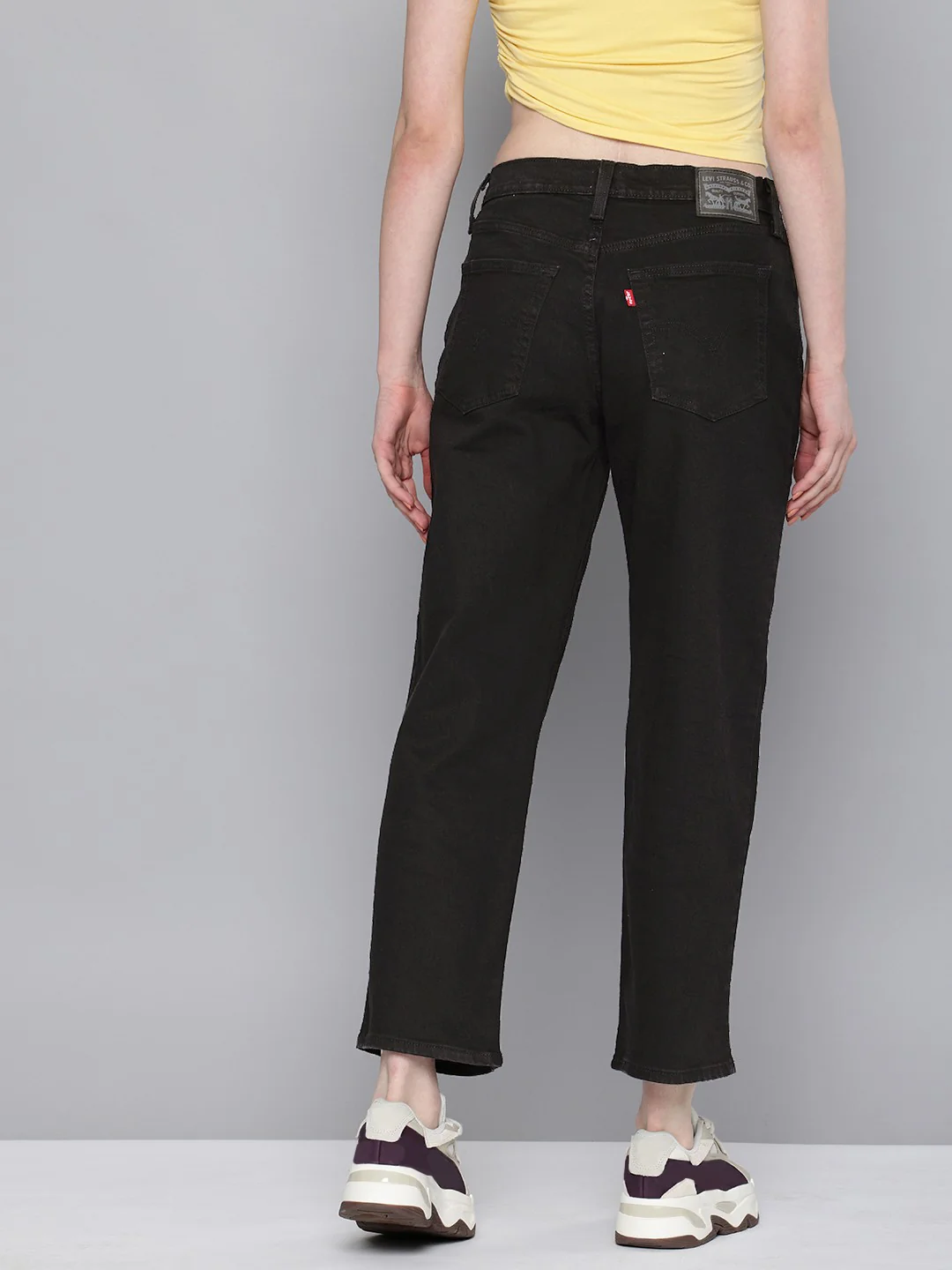 Women's 94 Black Baggy Fit Mid Rise Jeans - Image 2