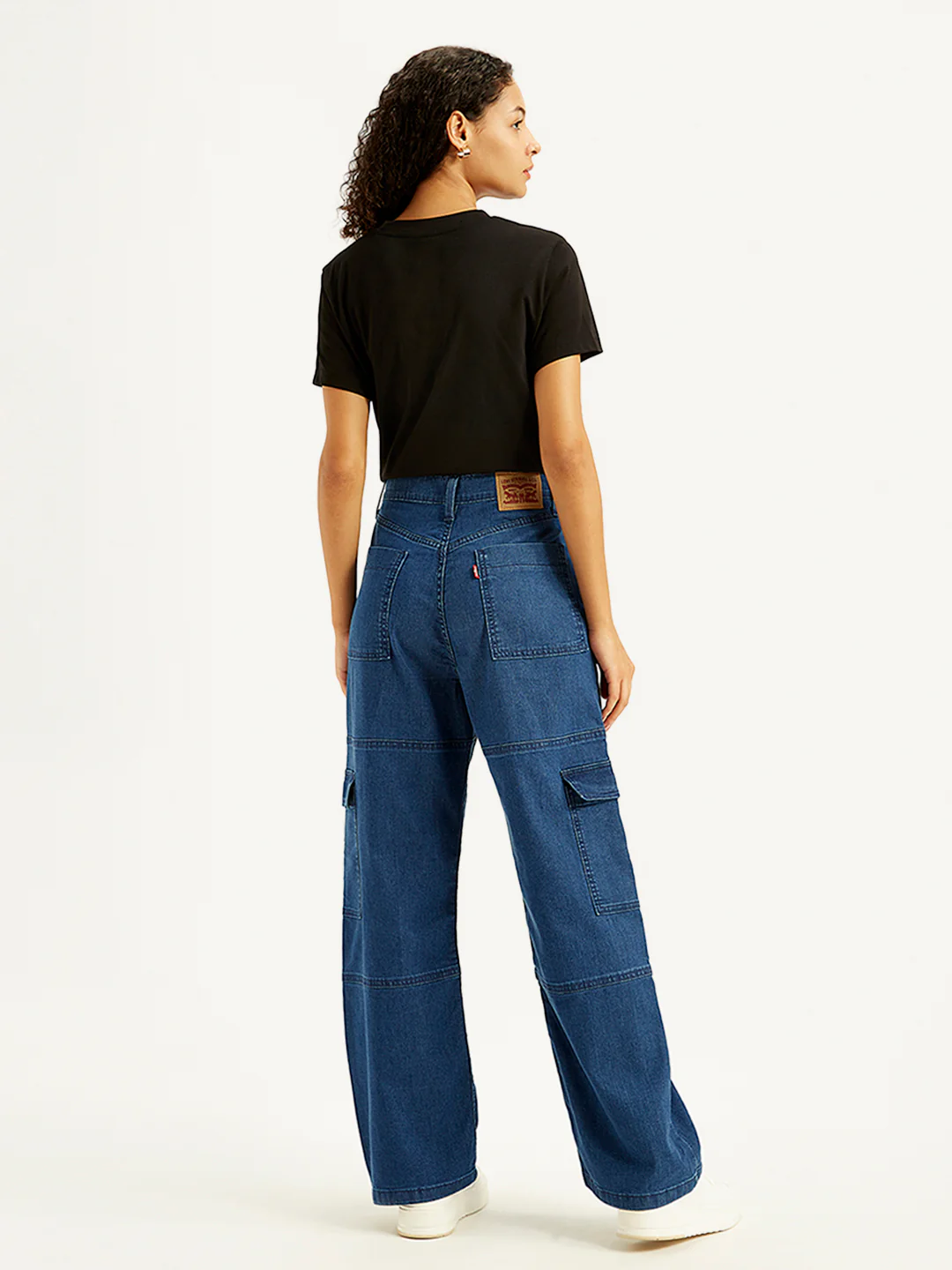 Women's Blue Baggy Fit High Rise Jeans - Image 2