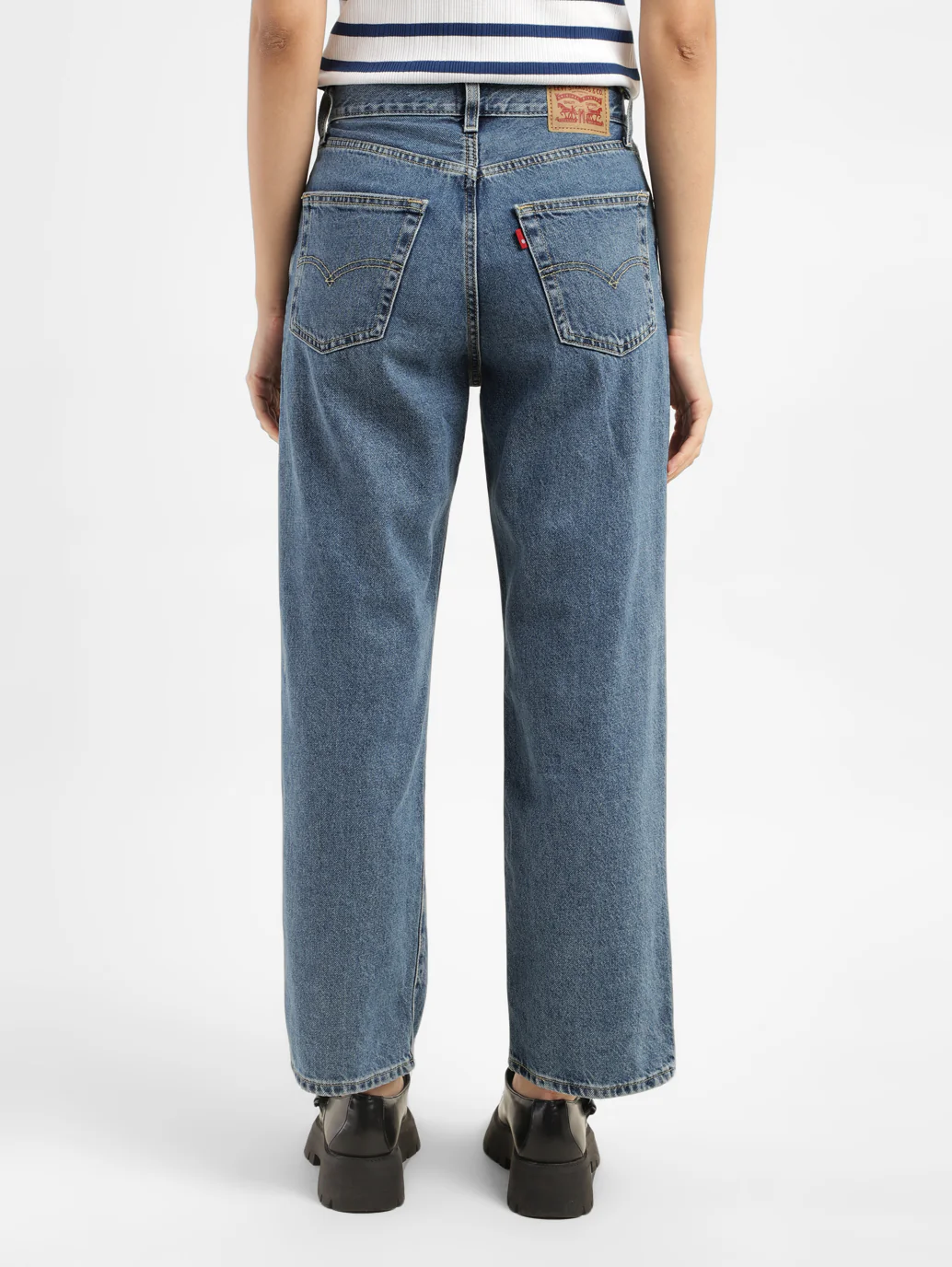 Women's 94 Blue Baggy Fit Mid Rise Jeans - Image 2