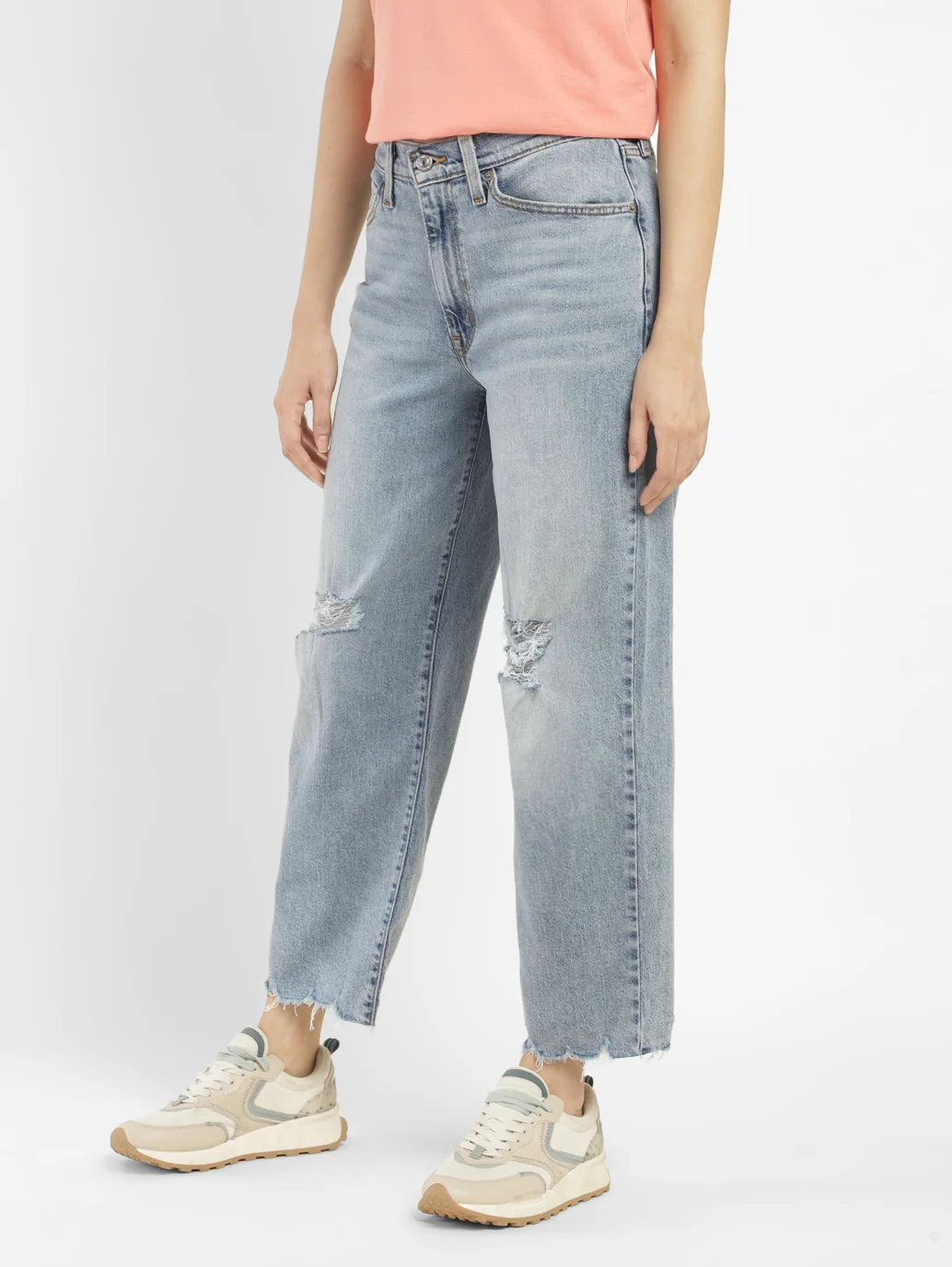 Women's 94 Blue Baggy Fit Mid Rise Jeans - Image 3
