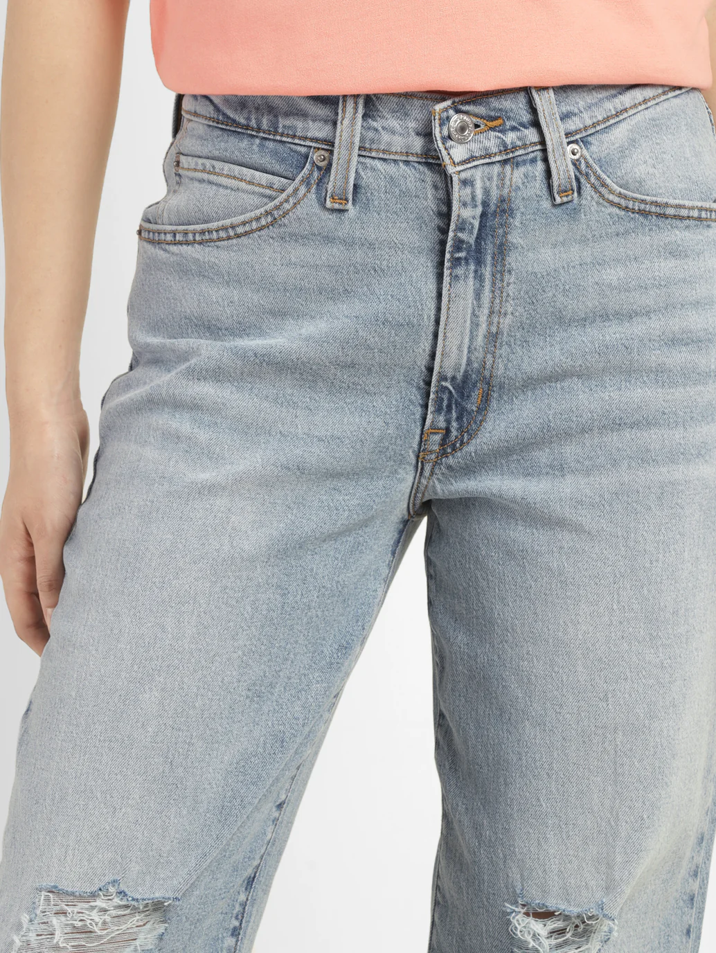 Women's 94 Blue Baggy Fit Mid Rise Jeans - Image 5