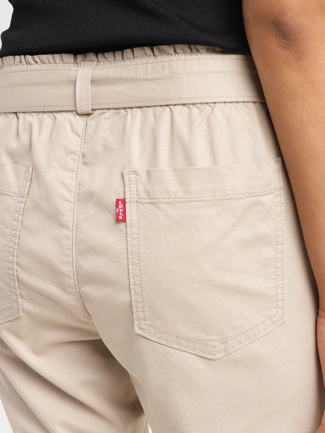 Women's High Rise Beige Regular Fit Joggers - Image 6