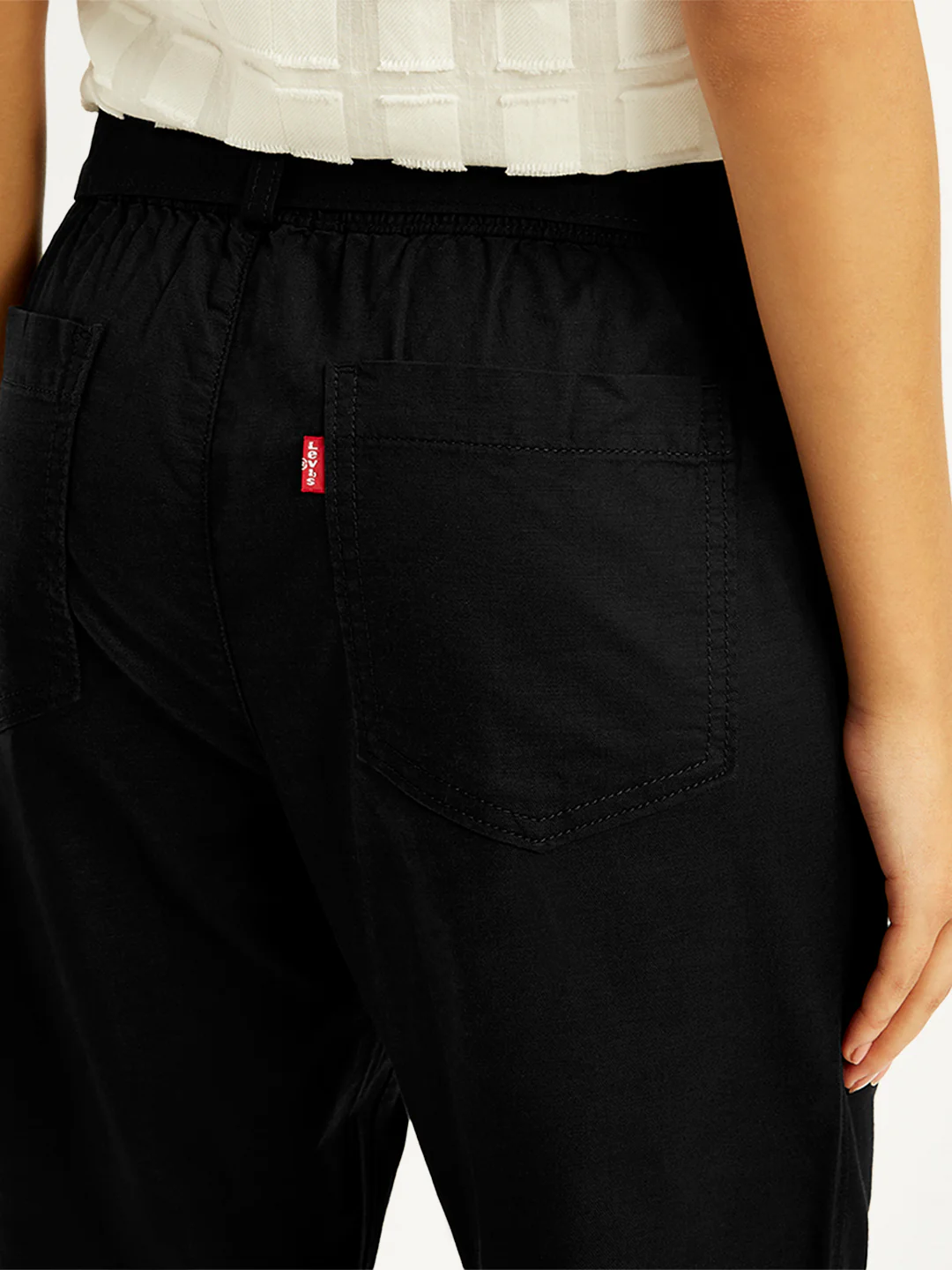 Women's High Rise Black Regular Fit Joggers - Image 4