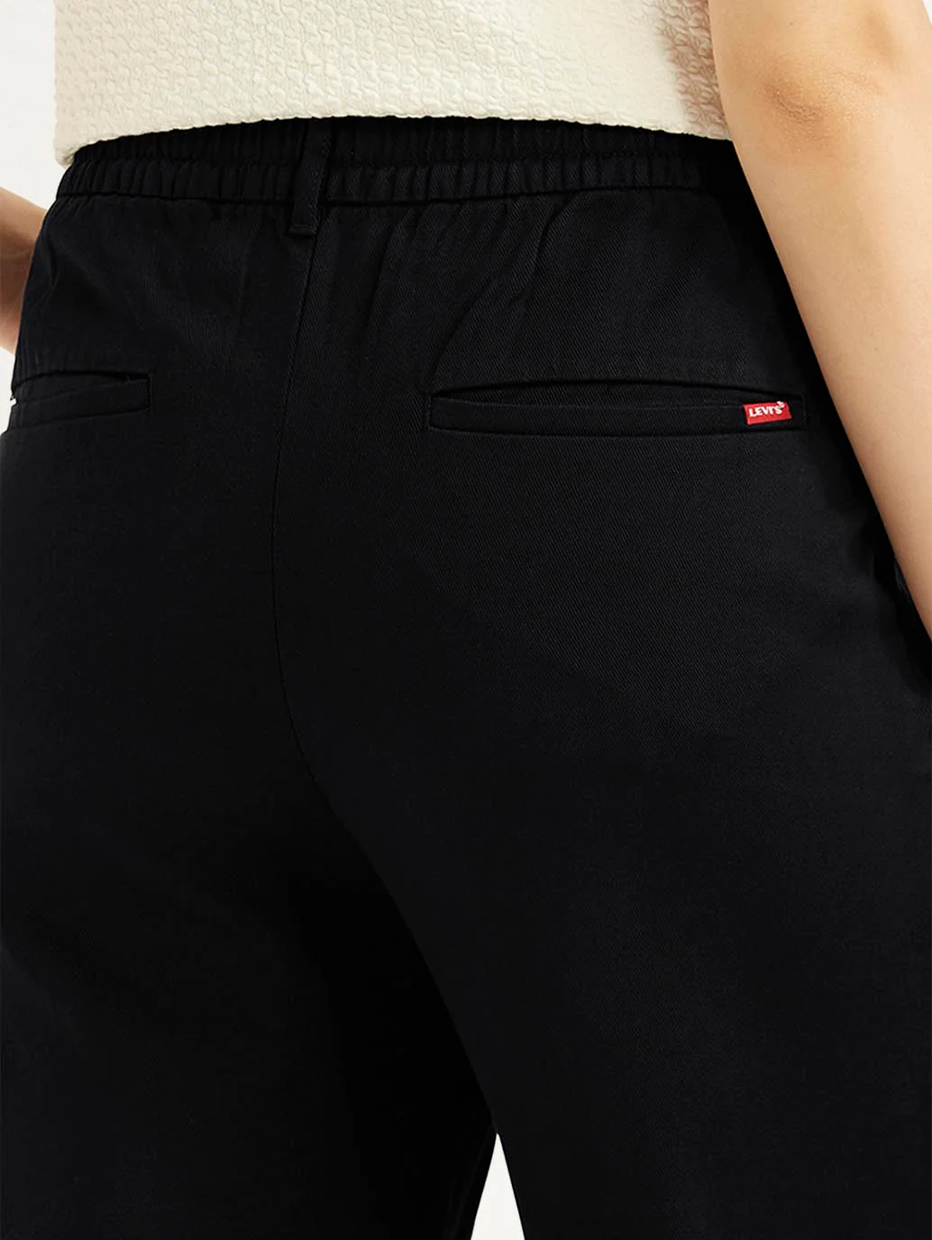 Women's High Rise Black Wide Leg Trousers - Image 3