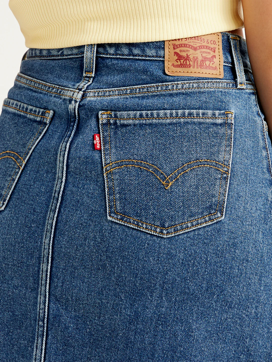 Women's High Rise Blue A-Line Skirt - Image 3