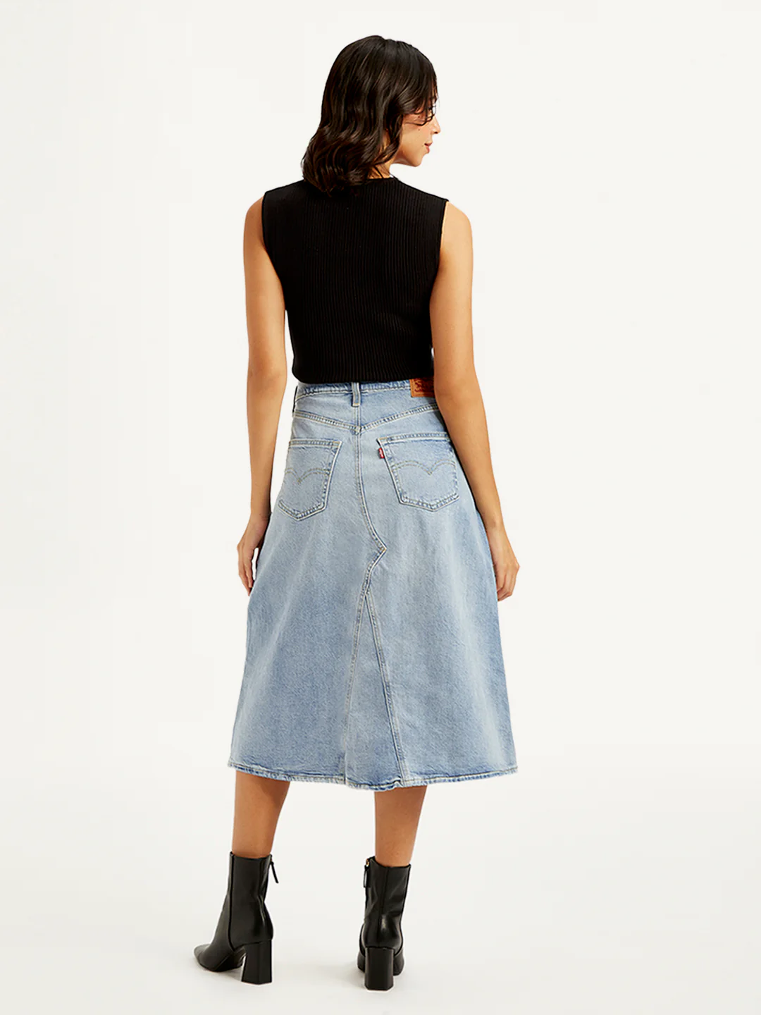 Women's High Rise Blue A-Line Skirt - Image 2