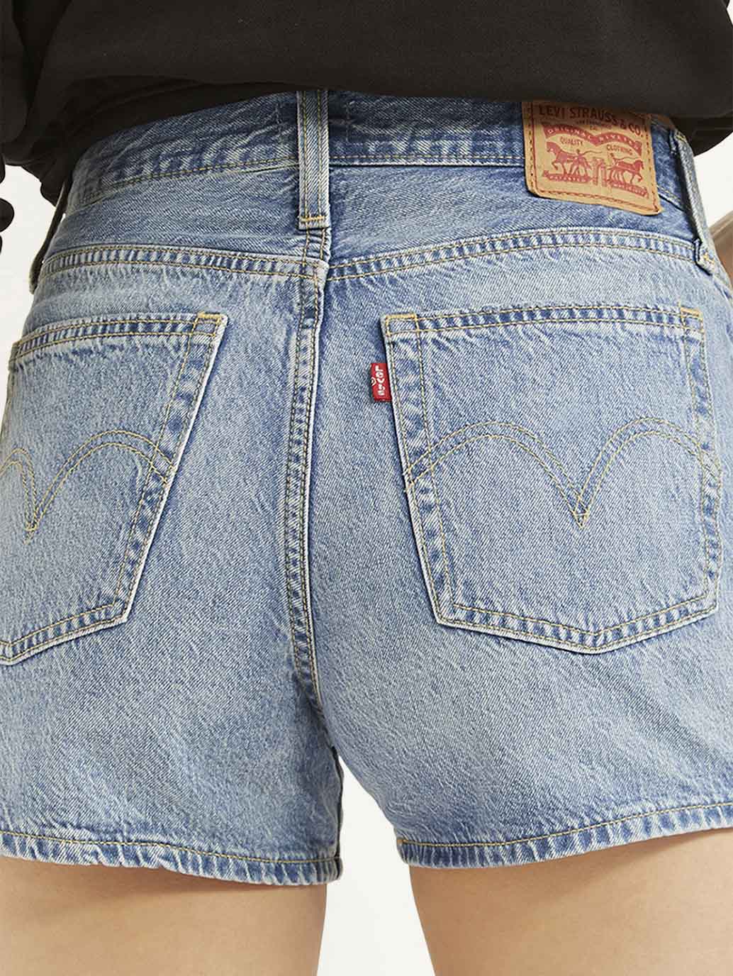 Women's High Rise Blue Regular Fit Shorts - Image 3