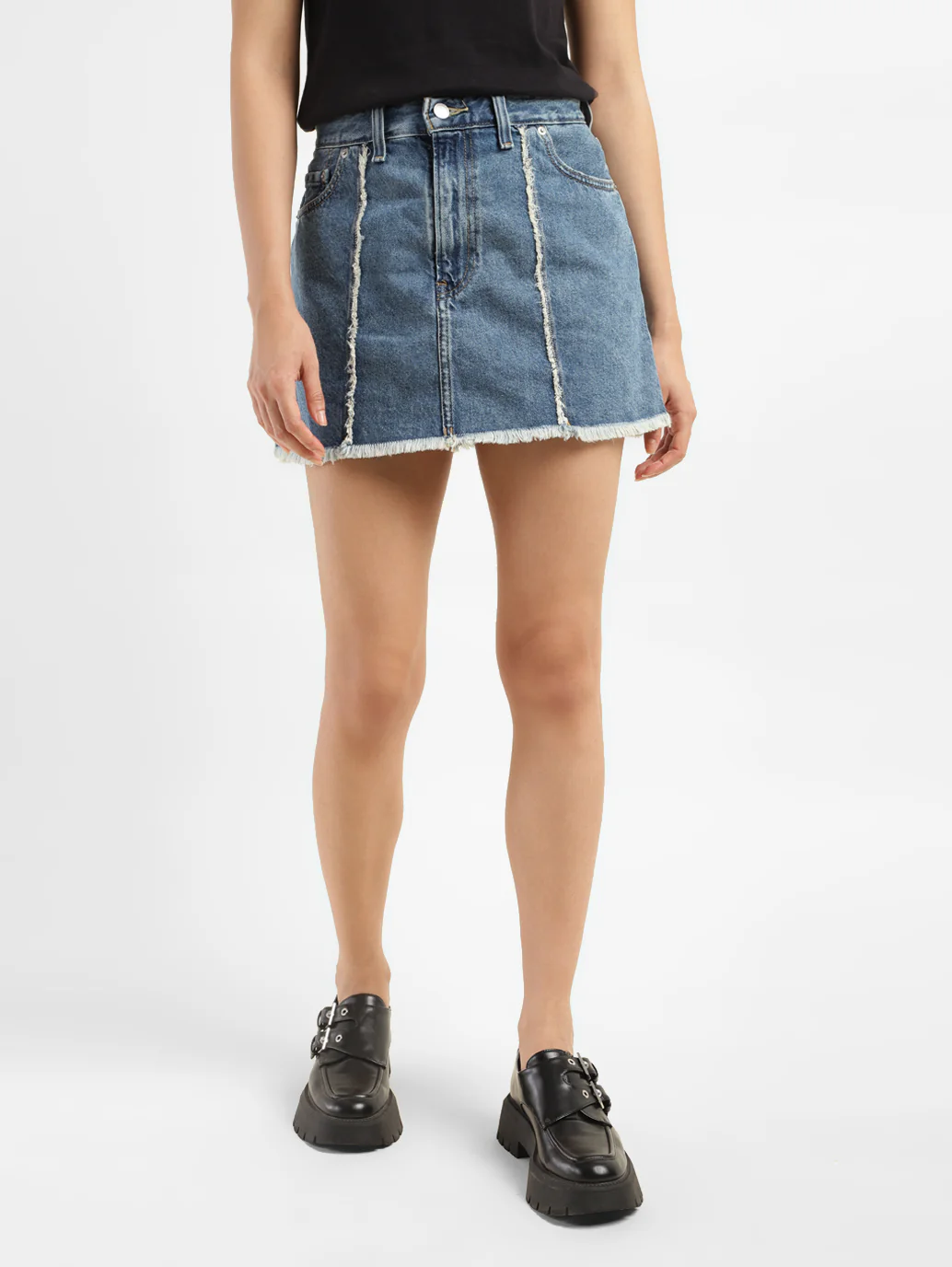 Women's High Rise Blue Regular Fit Skirt - Image 7
