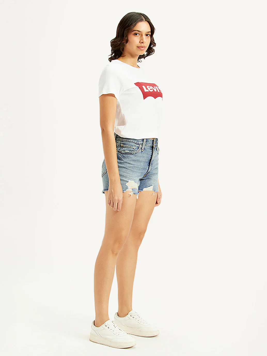 Women's Mid Rise Blue Wedgie Shorts - Image 5
