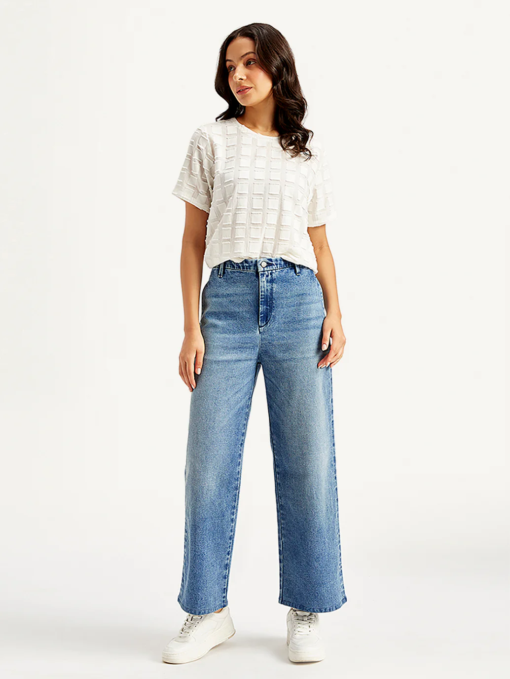 Women's Redloop Blue Mile High Wide Leg Fit High Rise Jeans