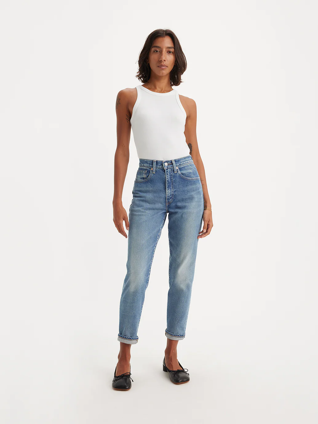 Women's Blue Loose Fit High Rise Boyfriend Jeans - Image 14