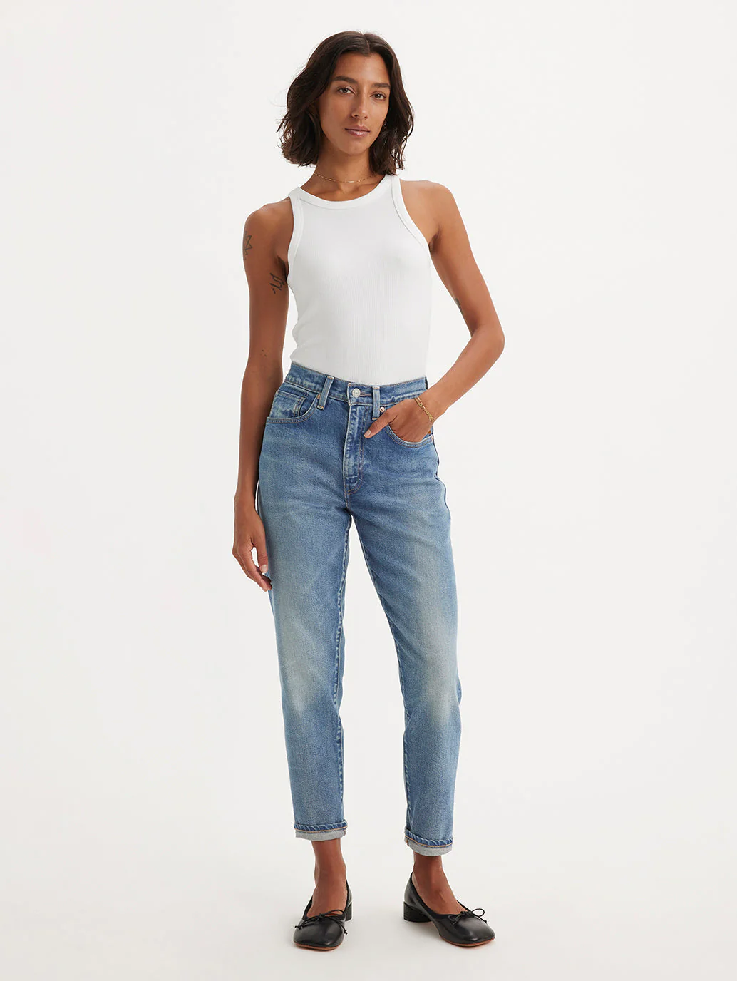 Women's Blue Loose Fit High Rise Boyfriend Jeans - Image 5