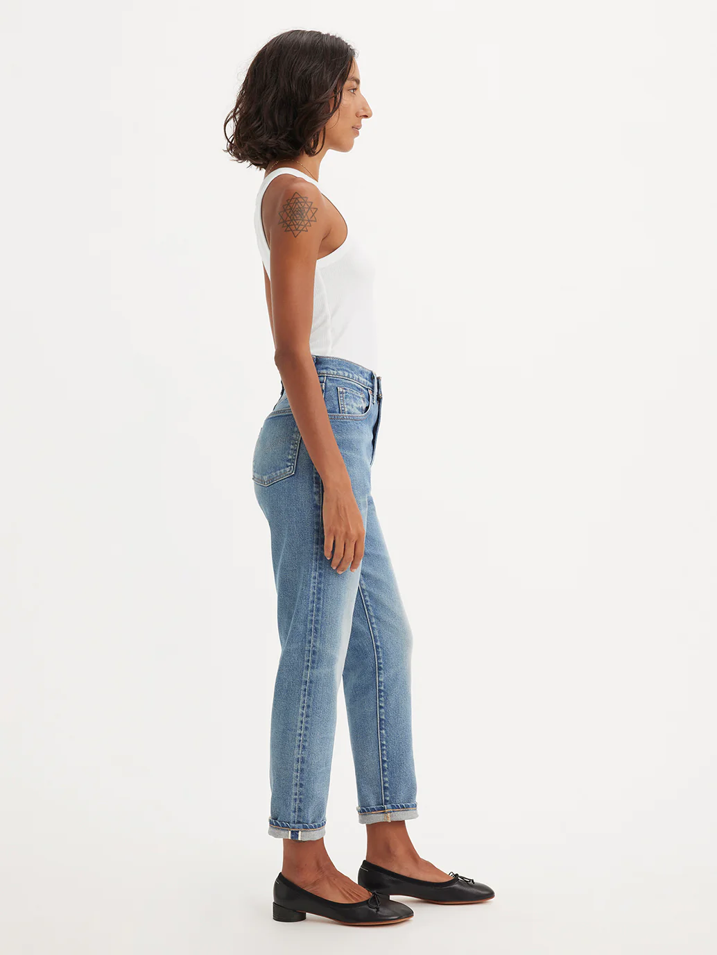 Women's Blue Loose Fit High Rise Boyfriend Jeans - Image 6