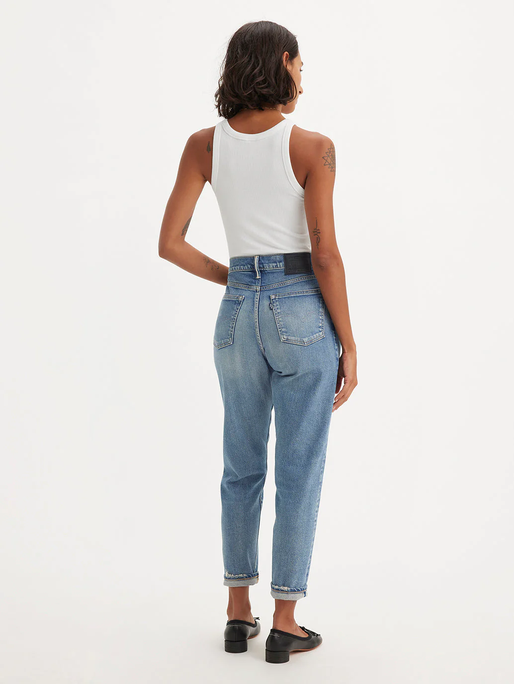 Women's Blue Loose Fit High Rise Boyfriend Jeans - Image 9