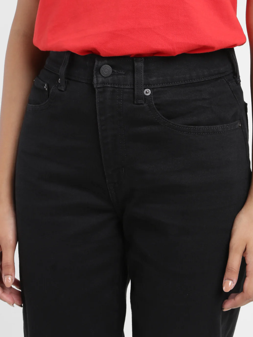Women's Black Loose Fit High Rise Boyfriend Jeans - Image 8
