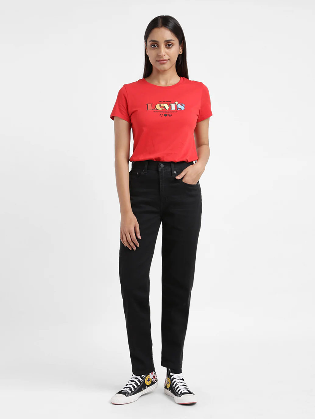 Women's Black Loose Fit High Rise Boyfriend Jeans - Image 9