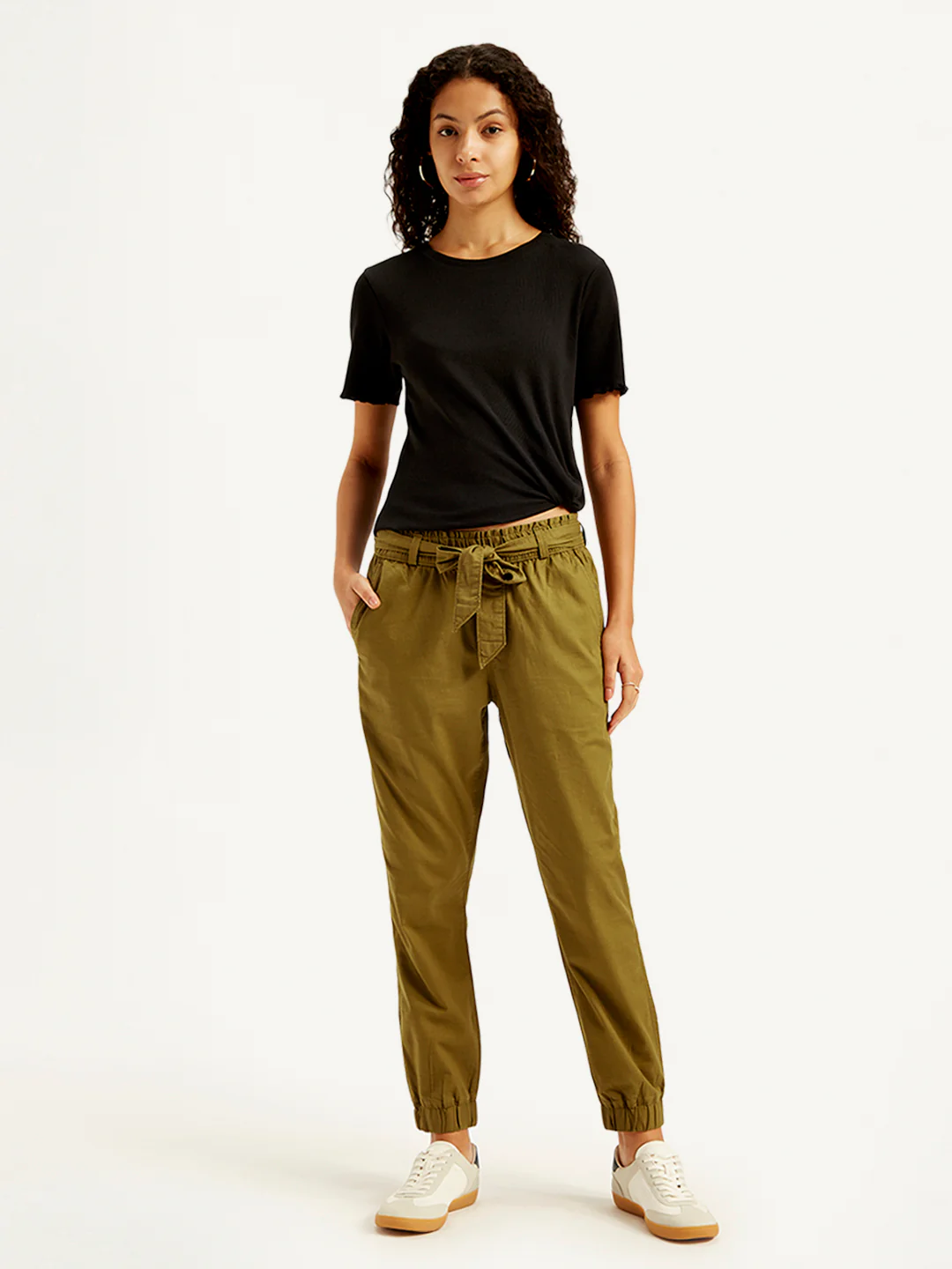 Women's High Rise Brown Regular Fit Joggers