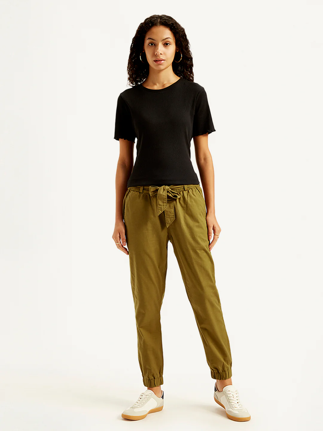 Women's High Rise Brown Regular Fit Joggers - Image 5