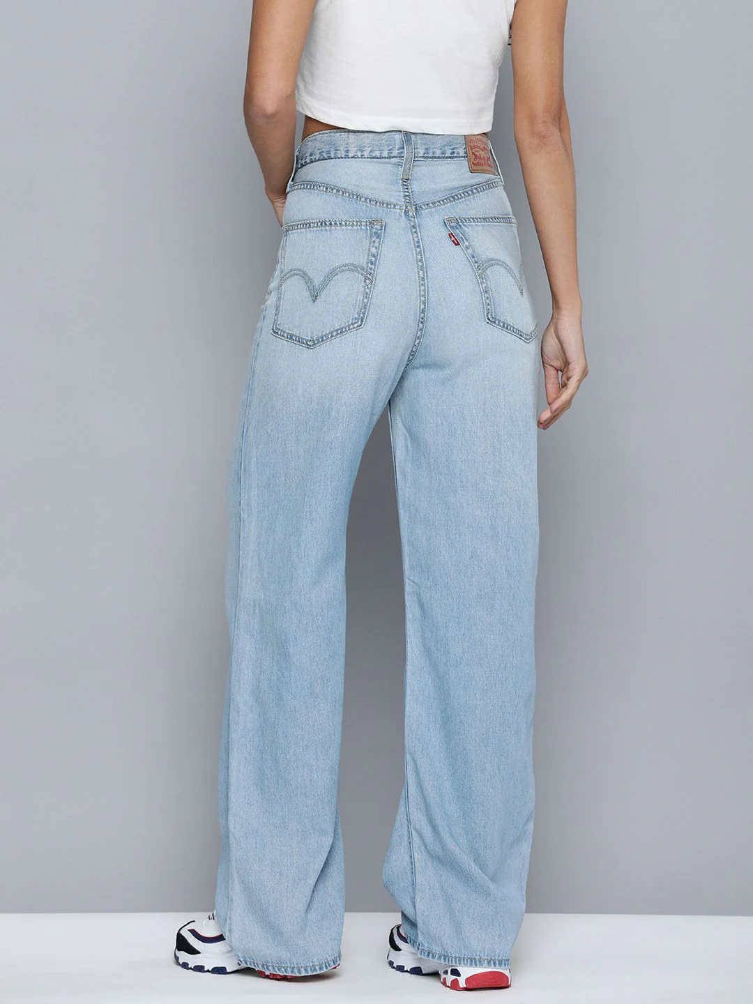 Women's Blue Baggy Fit High Rise Jeans - Image 2