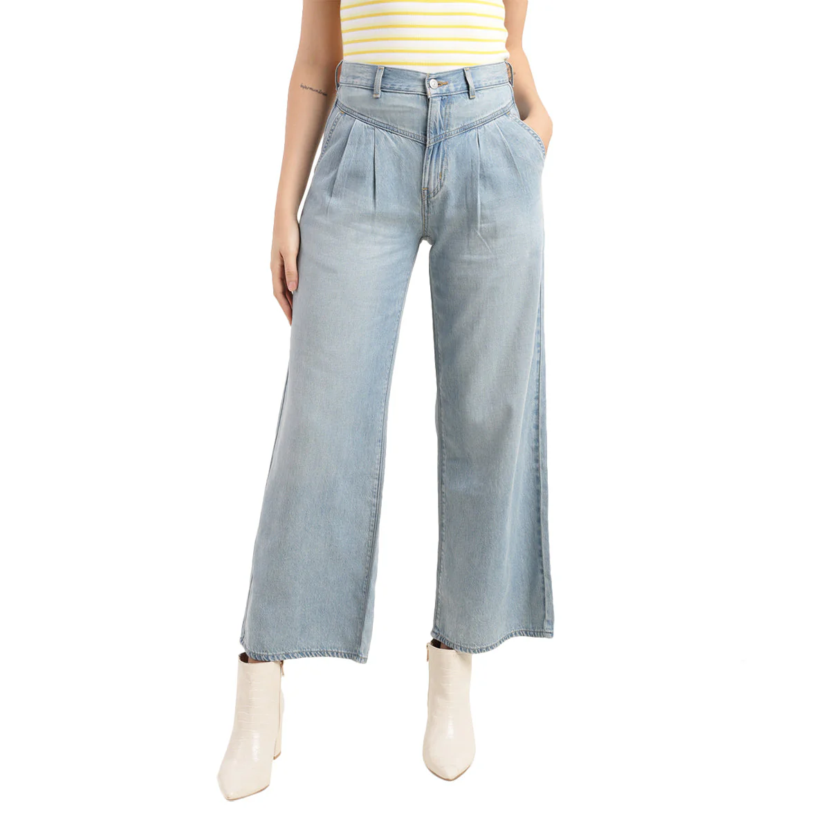 Women's Blue Baggy Fit High Rise Jeans - Image 6