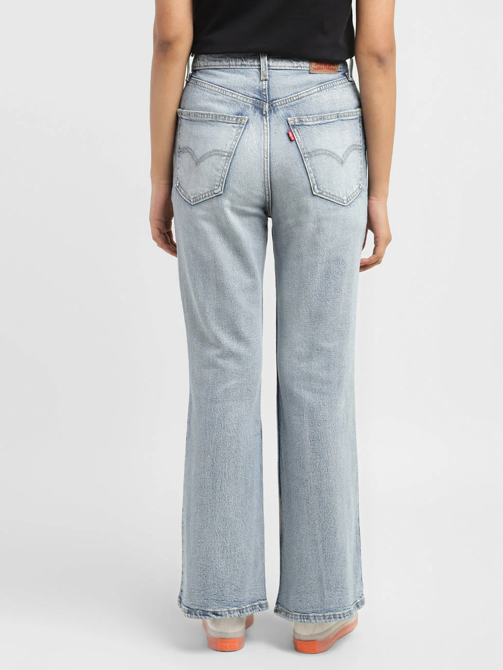 Women's 70s Blue Flared Fit High Rise Jeans - Image 4