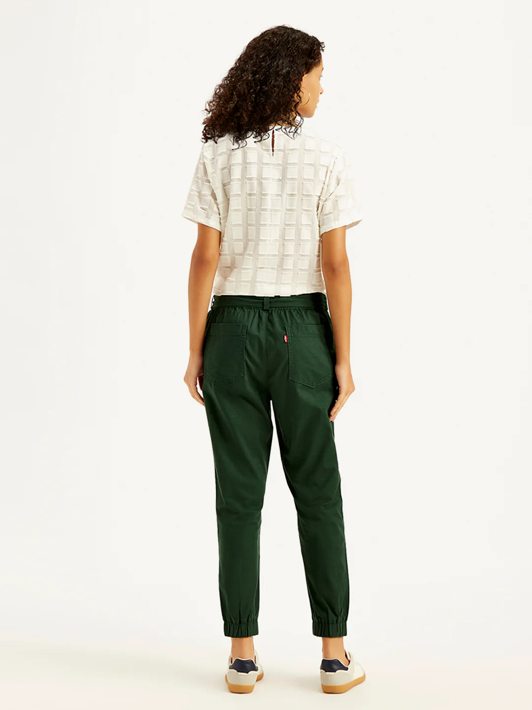 Women's High Rise Green Regular Fit Joggers - Image 2