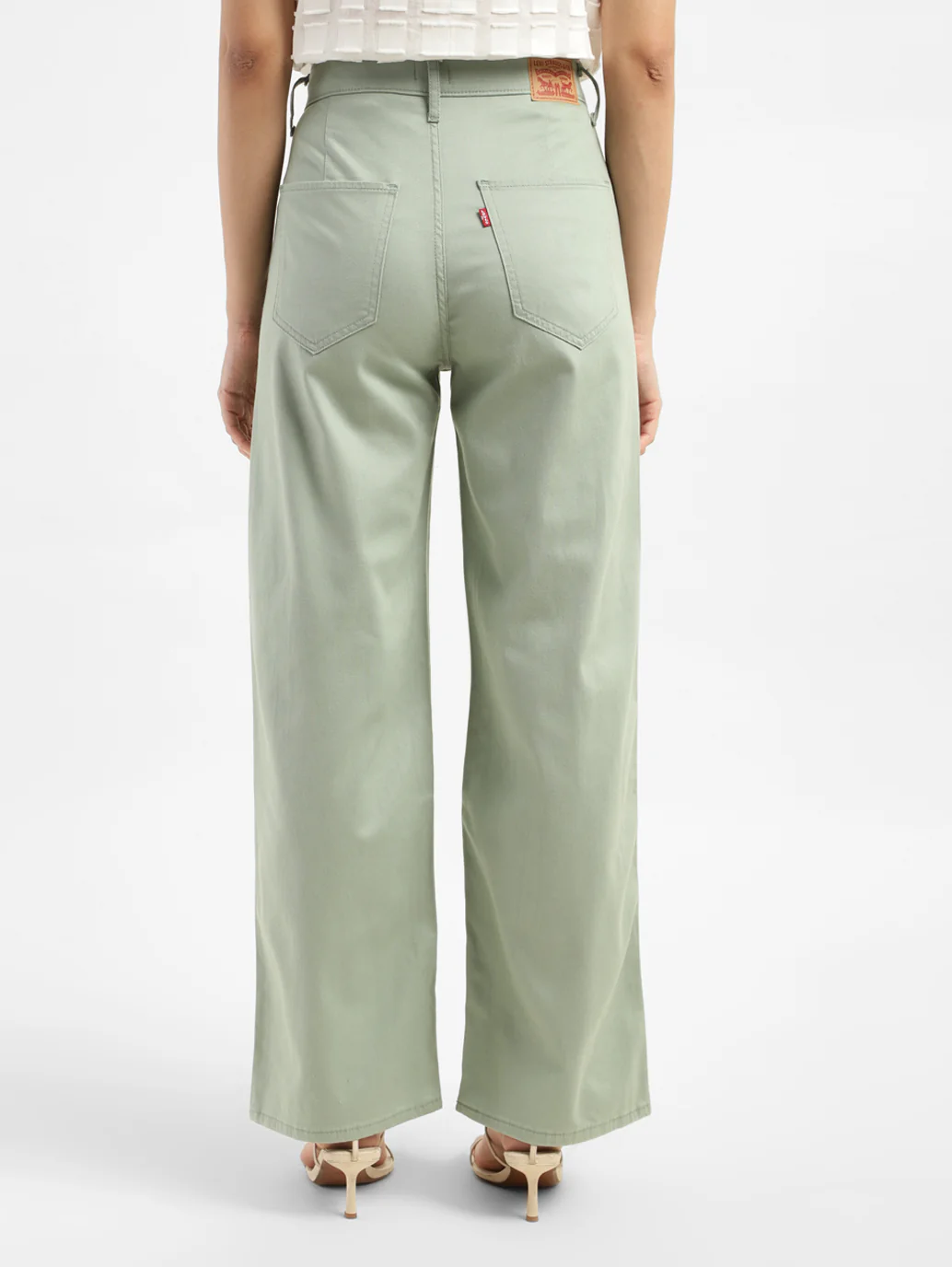 Women's Green Mile High Wide Leg Fit High Rise Jeans - Image 2