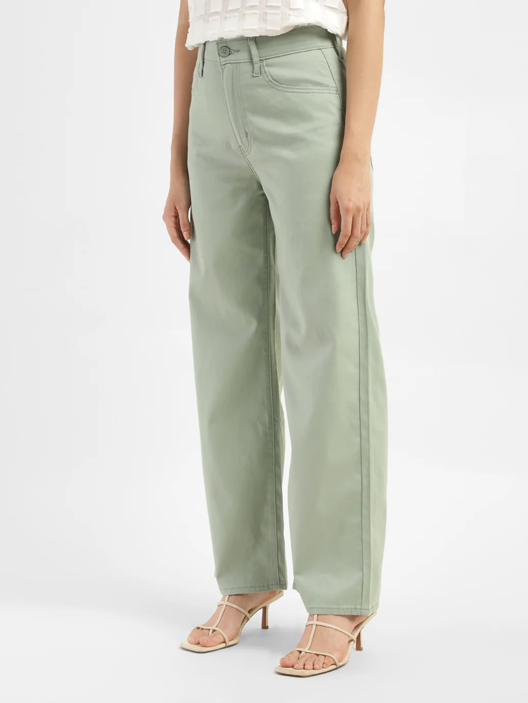 Women's Green Mile High Wide Leg Fit High Rise Jeans - Image 3