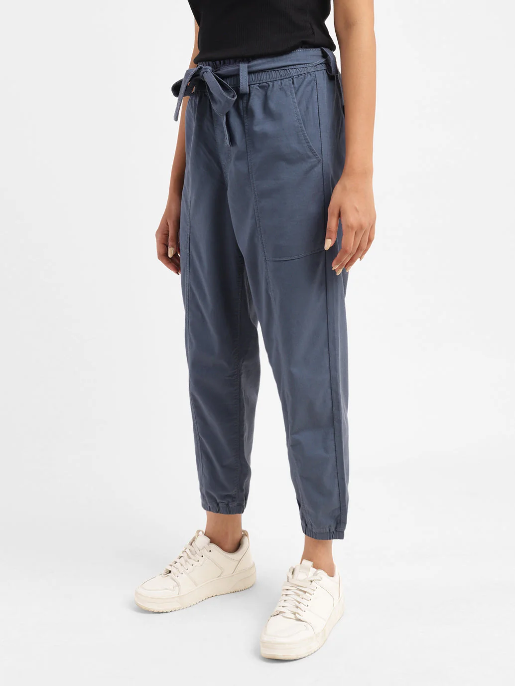 Women's High Rise Indigo Regular Fit Joggers - Image 5