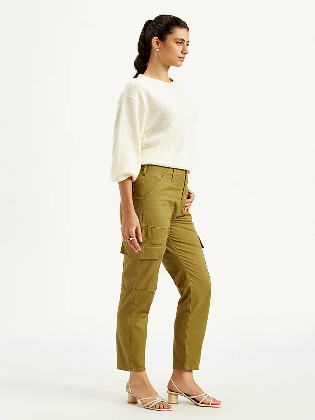 Women's High Rise Cargo Trousers - Image 3